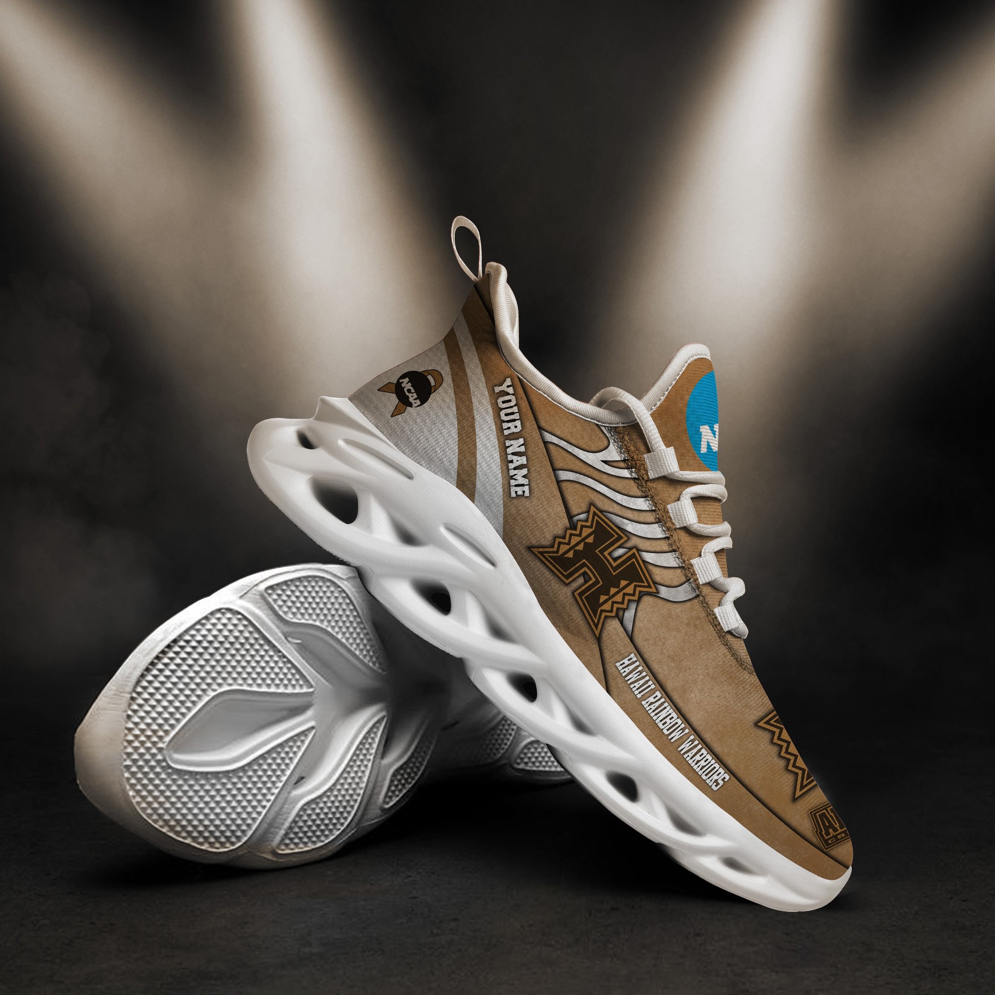 Hawaii Rainbow Warriors Black Max Soul Shoes 2025 Versions Custom Your Name And Number 312