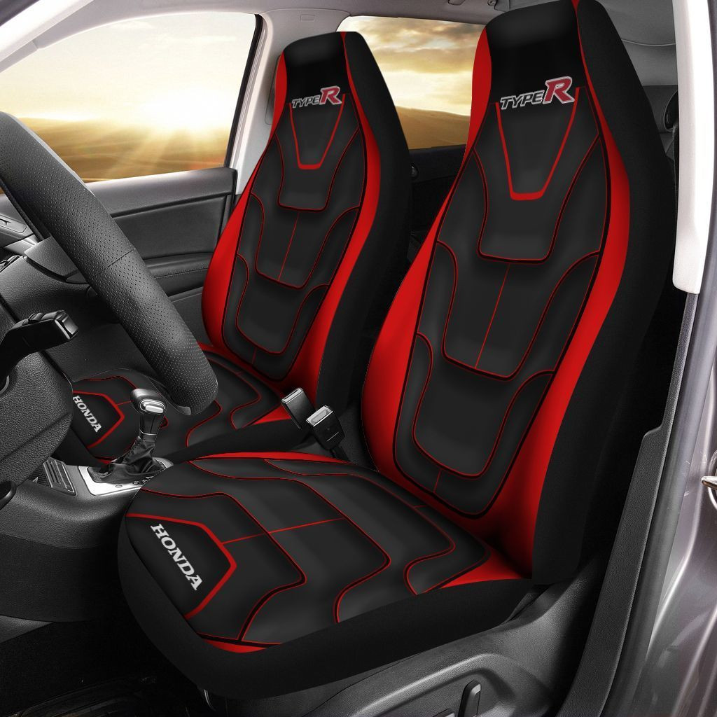 Honda Civic Type R Car Seat Cover (Set of 2) Ver 1 (Black and Red)