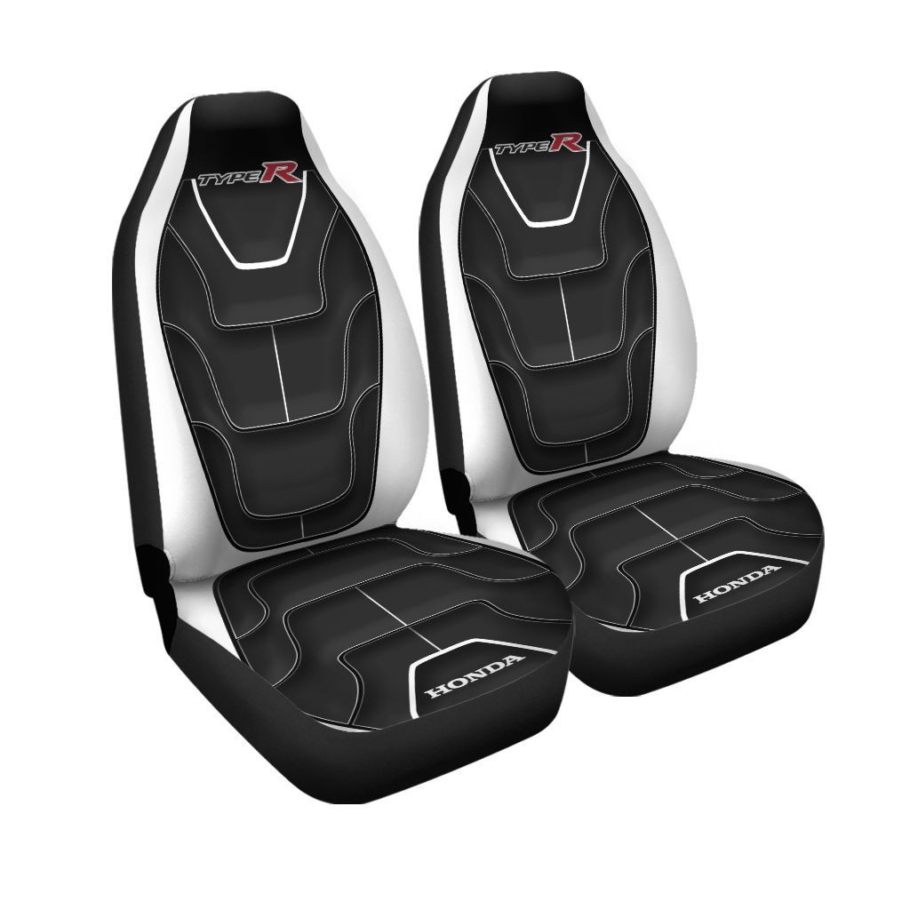 Honda Civic Type R Car Seat Cover (Set of 2) Ver 1 (White and Black)