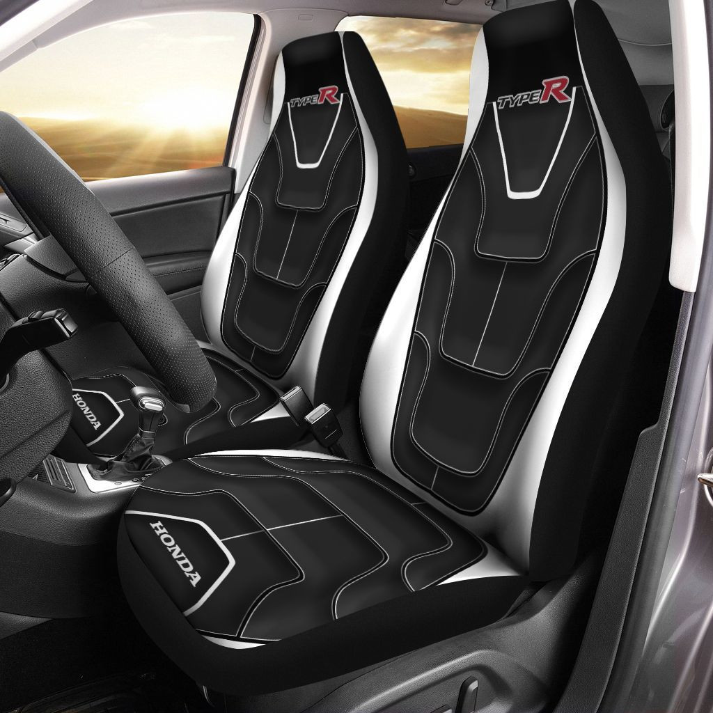 Honda Civic Type R Car Seat Cover (Set of 2) Ver 1 (White and Black)