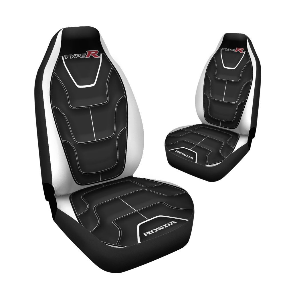 Honda Civic Type R Car Seat Cover (Set of 2) Ver 1 (White and Black)