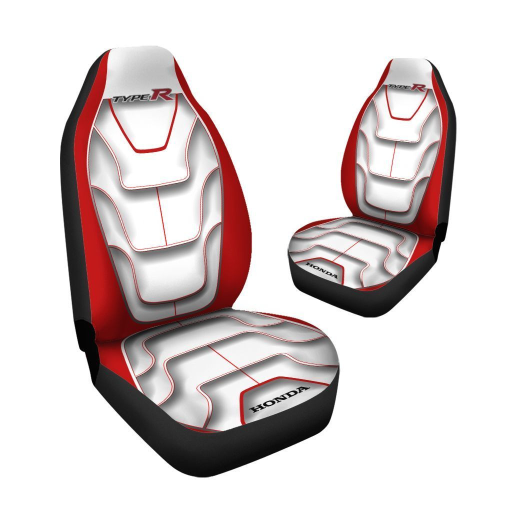 Honda Civic Type R Car Seat Cover (Set of 2) Ver 1 (White and Red)