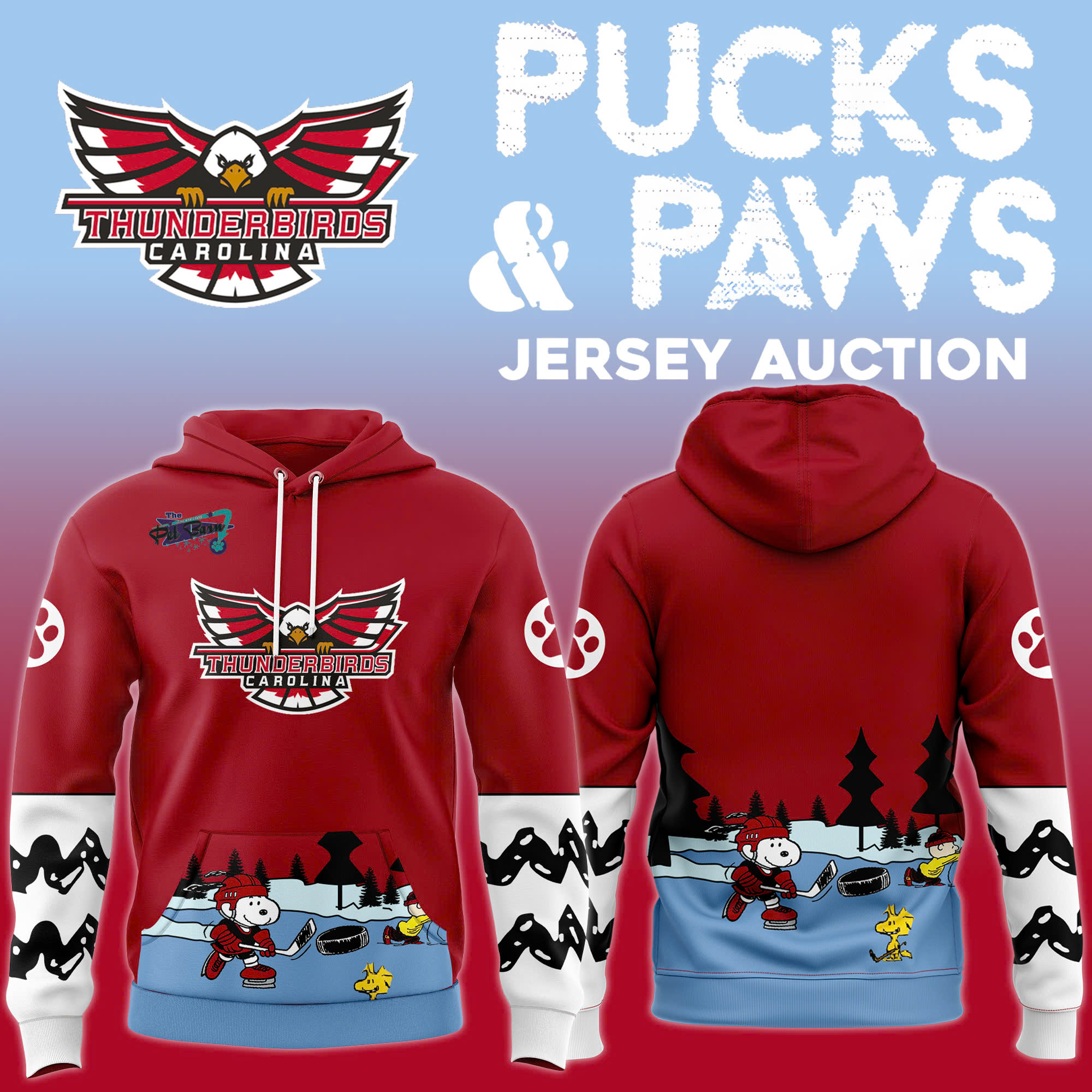 Hoodie Carolina Thunderbirds x Pucks and Paws 2025 