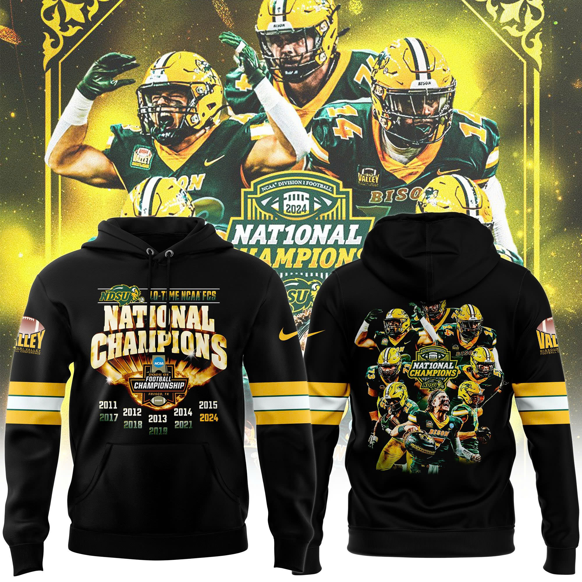 Hoodie North Dakota State Bison football Champions 2025 