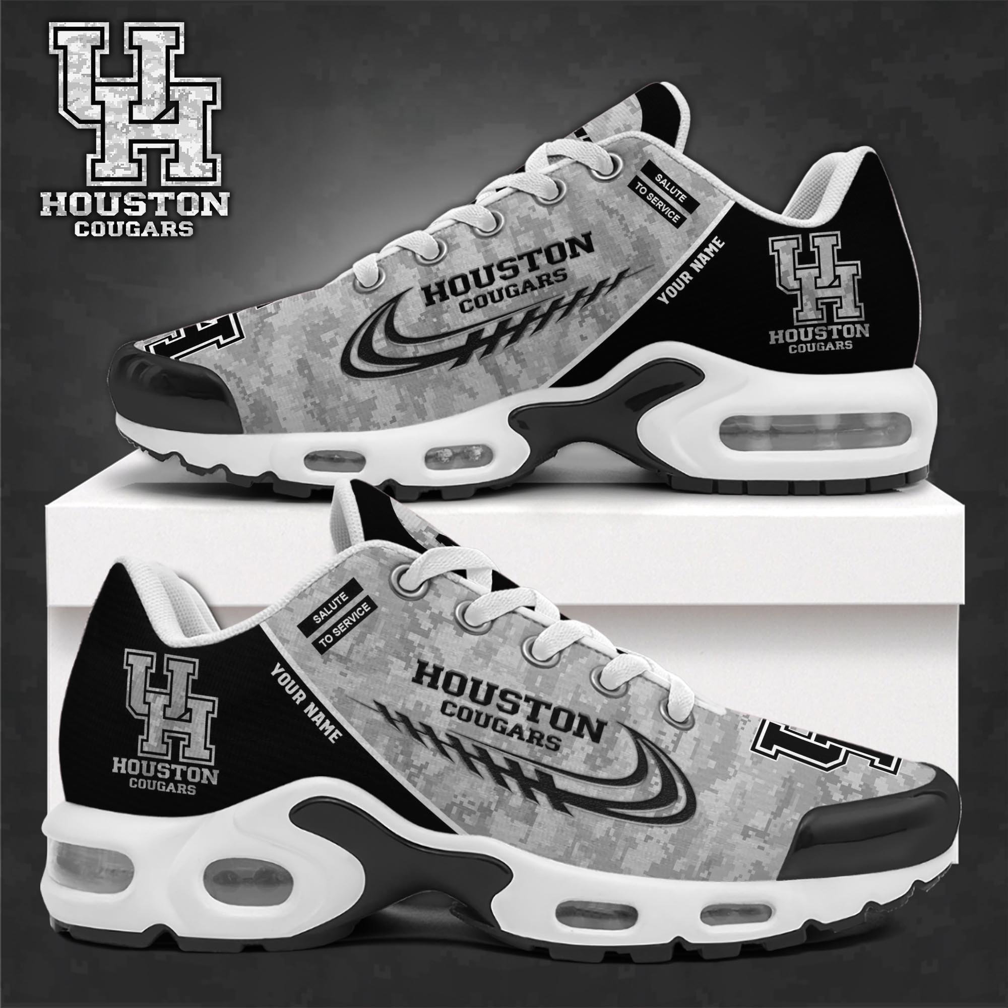 Houston Cougars TN Shoes 2025 Version Custom Name, Camouflage Shoes   PH585