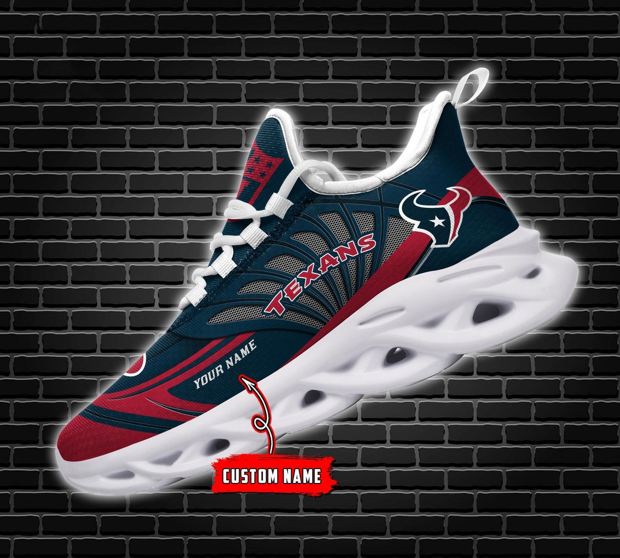 Houston Texans Black Max Soul Shoes 2025 Versions Custom Name 637
