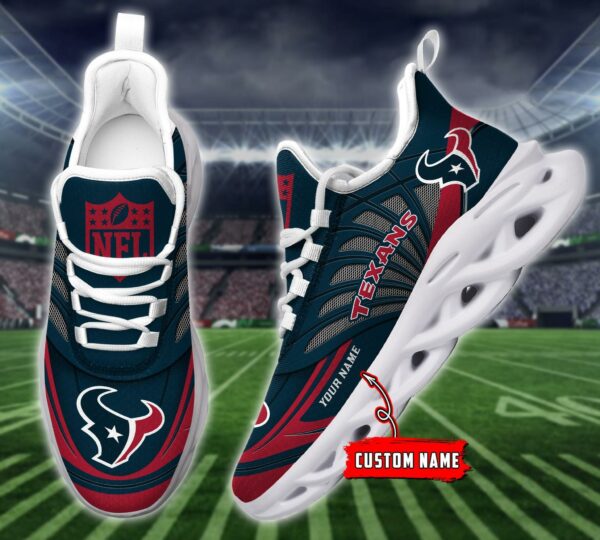 Houston Texans Black Max Soul Shoes 2025 Versions Custom Name 637