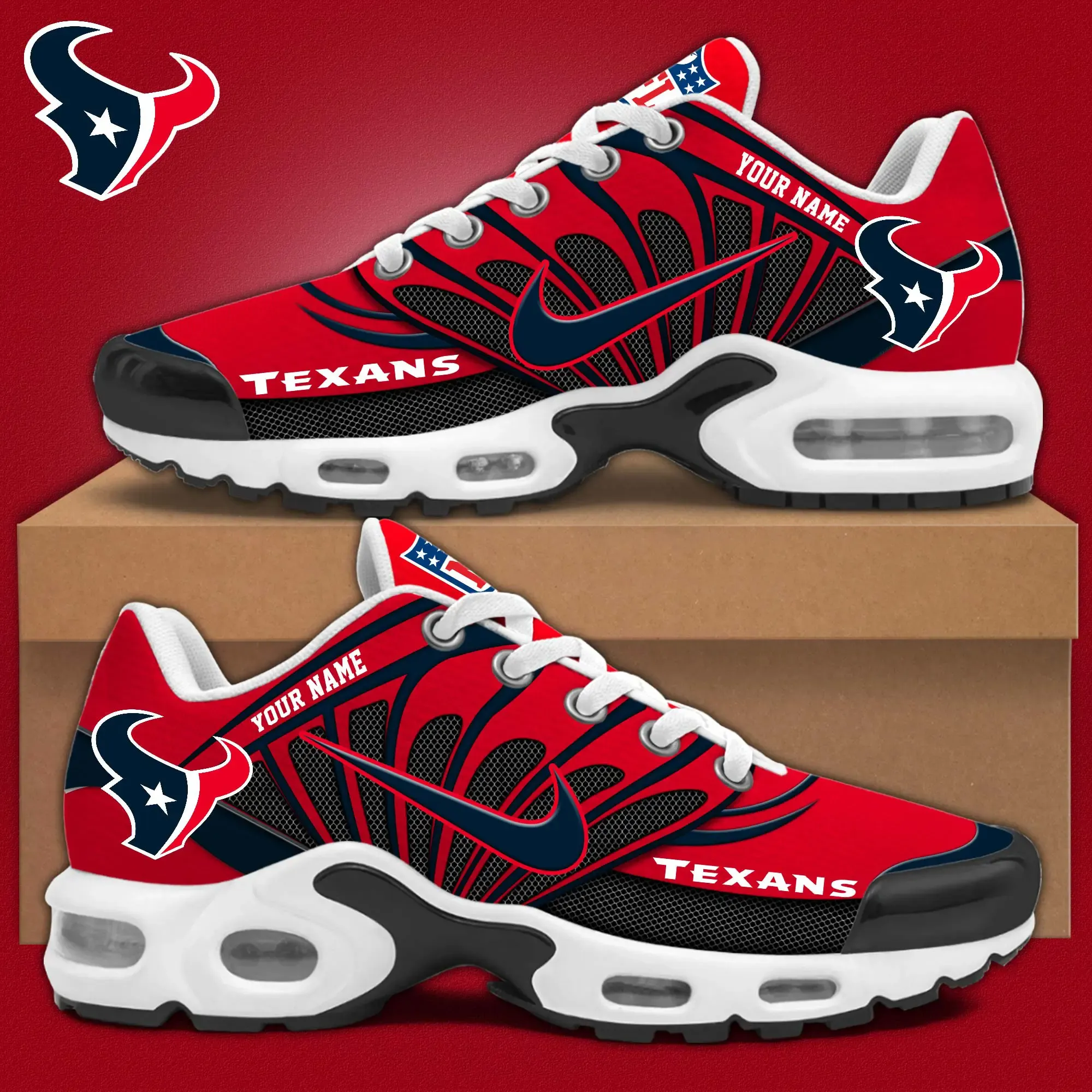 Houston Texans New Air Max Plus TN Shoes Air Cushion Sneaker 795YK-4069