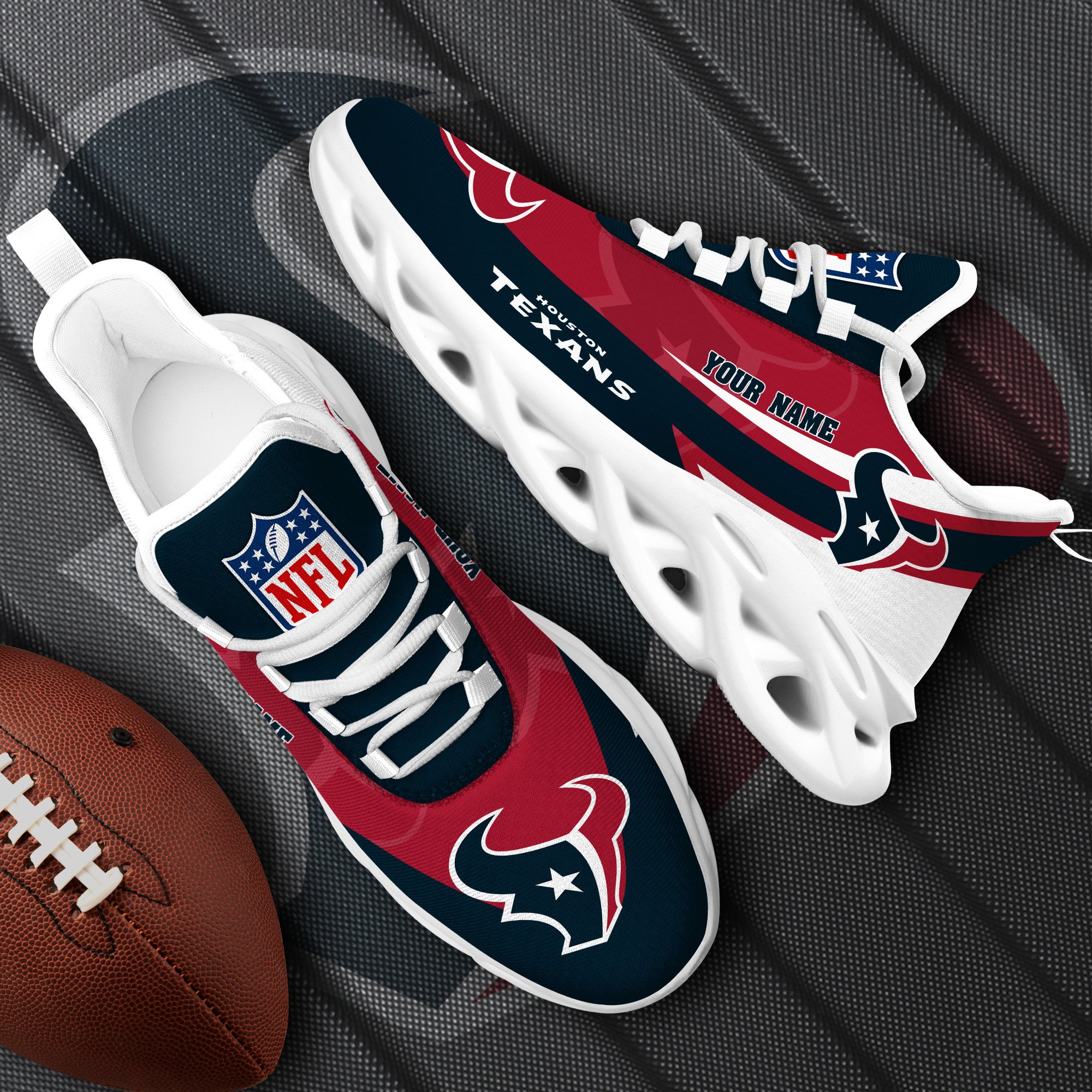 Houston Texans White Max Soul Shoes 2025 Versions Custom Your Name, Sports Gift For Fan, Sport Gifts PH410