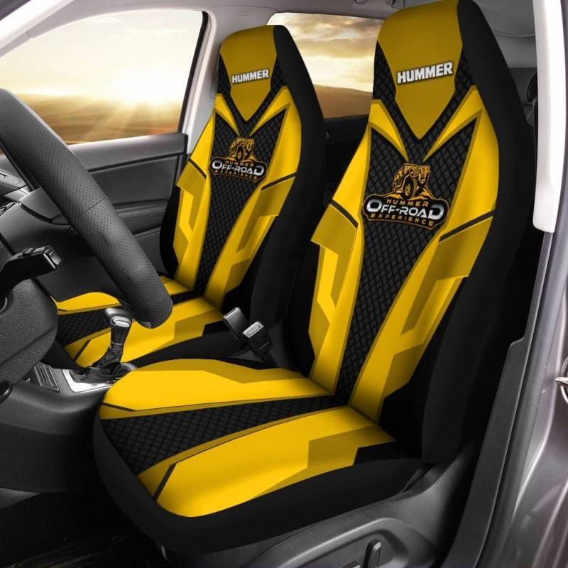 Hummer- BDA Car Seat Cover (Set of 2) Ver1 (Yellow) 