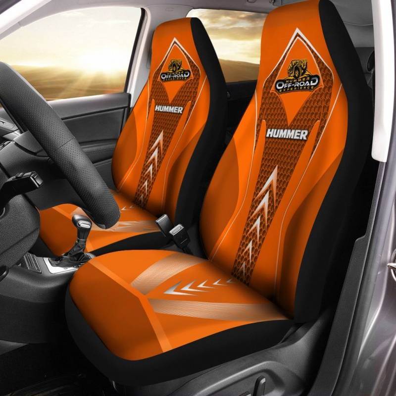 Hummer- BDA Car Seat Cover (Set of 2) Ver2 (Orange) 