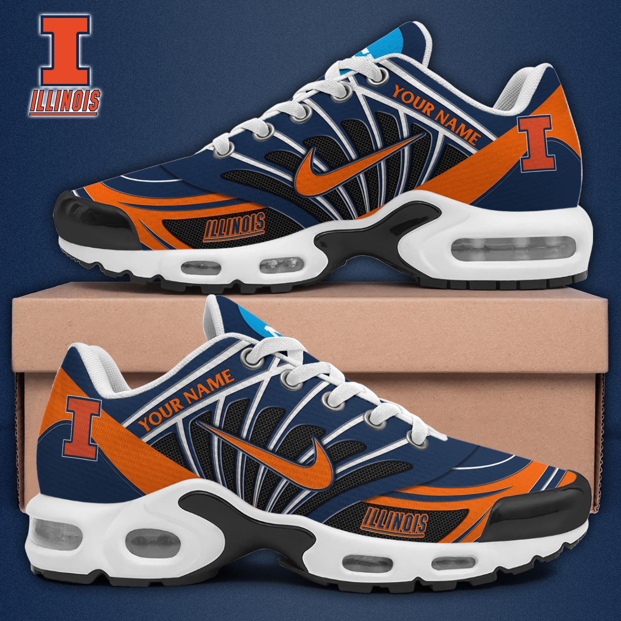 Illinois Fighting Illini TN Shoes 2025 Version Custom Name 
