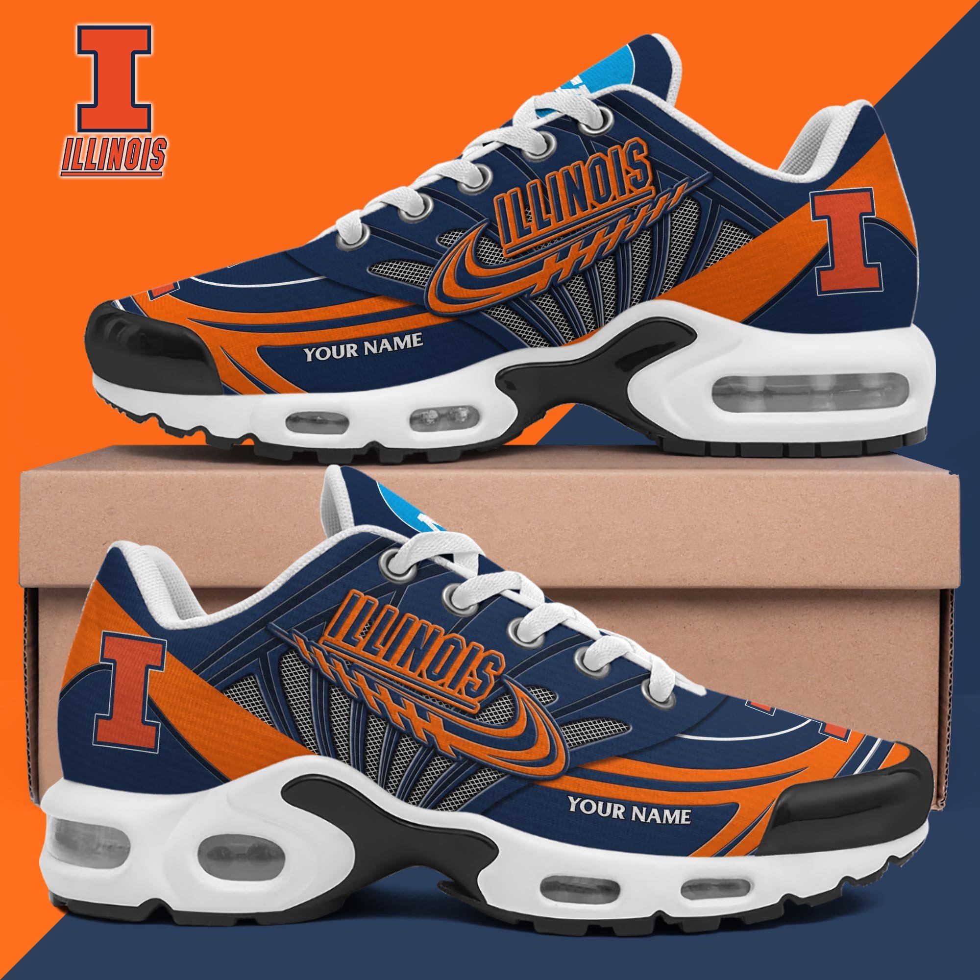 Illinois Fighting Illini TN Shoes 2025 Version Custom Your Name 594