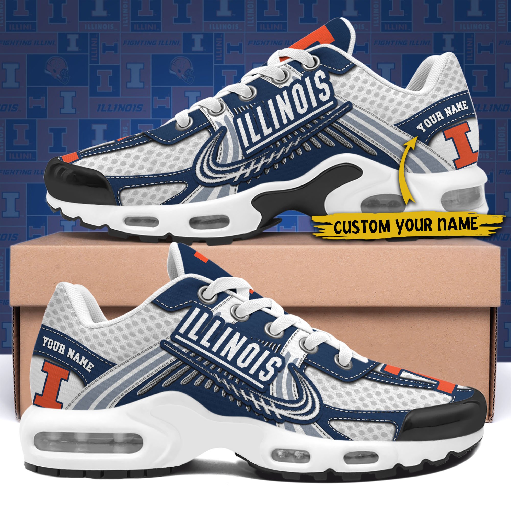 Illinois Fighting Illini TN Shoes Custom Your Name, Sport Shoes