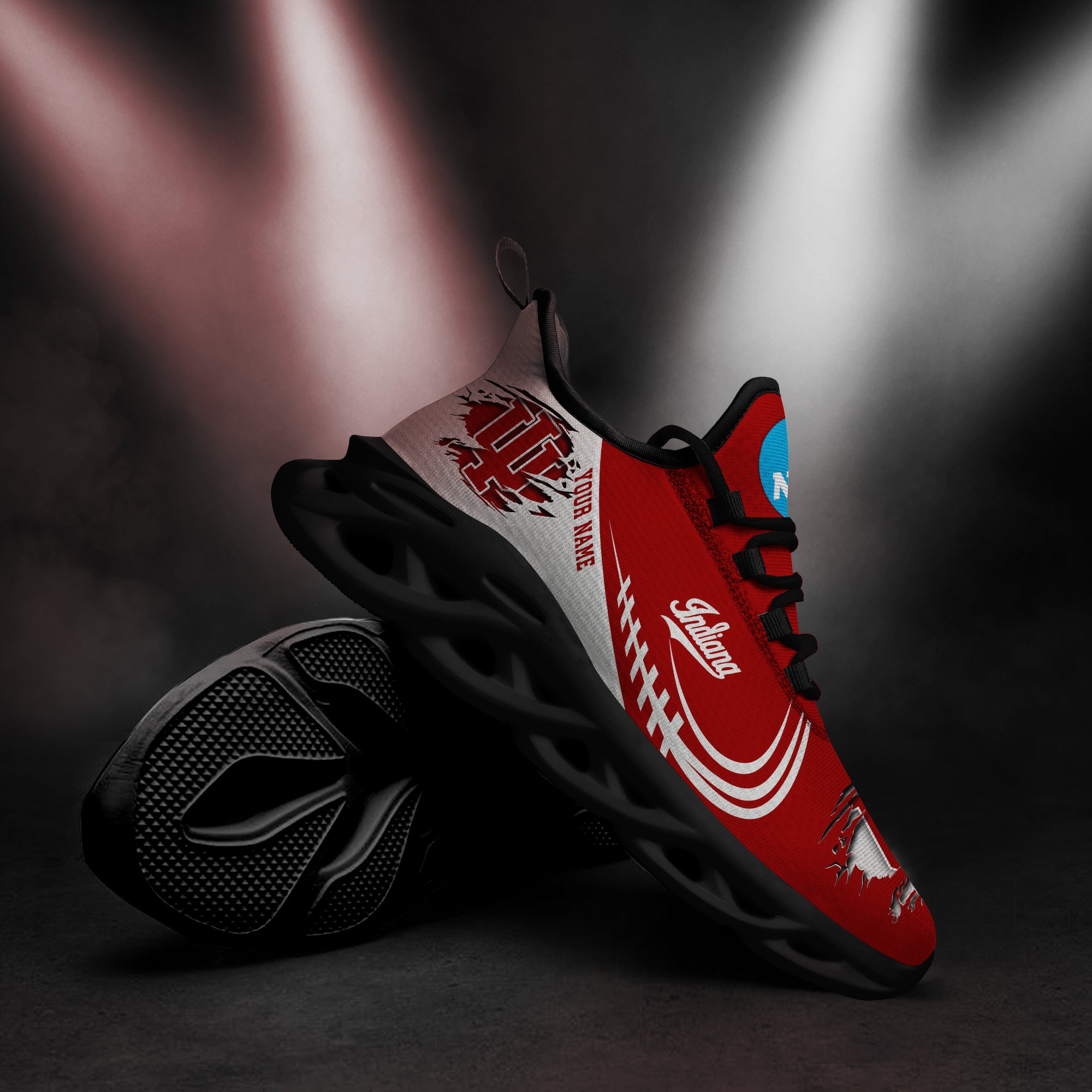 Indiana Hoosiers Black Max Soul Shoes 2025 Versions Custom Name 016