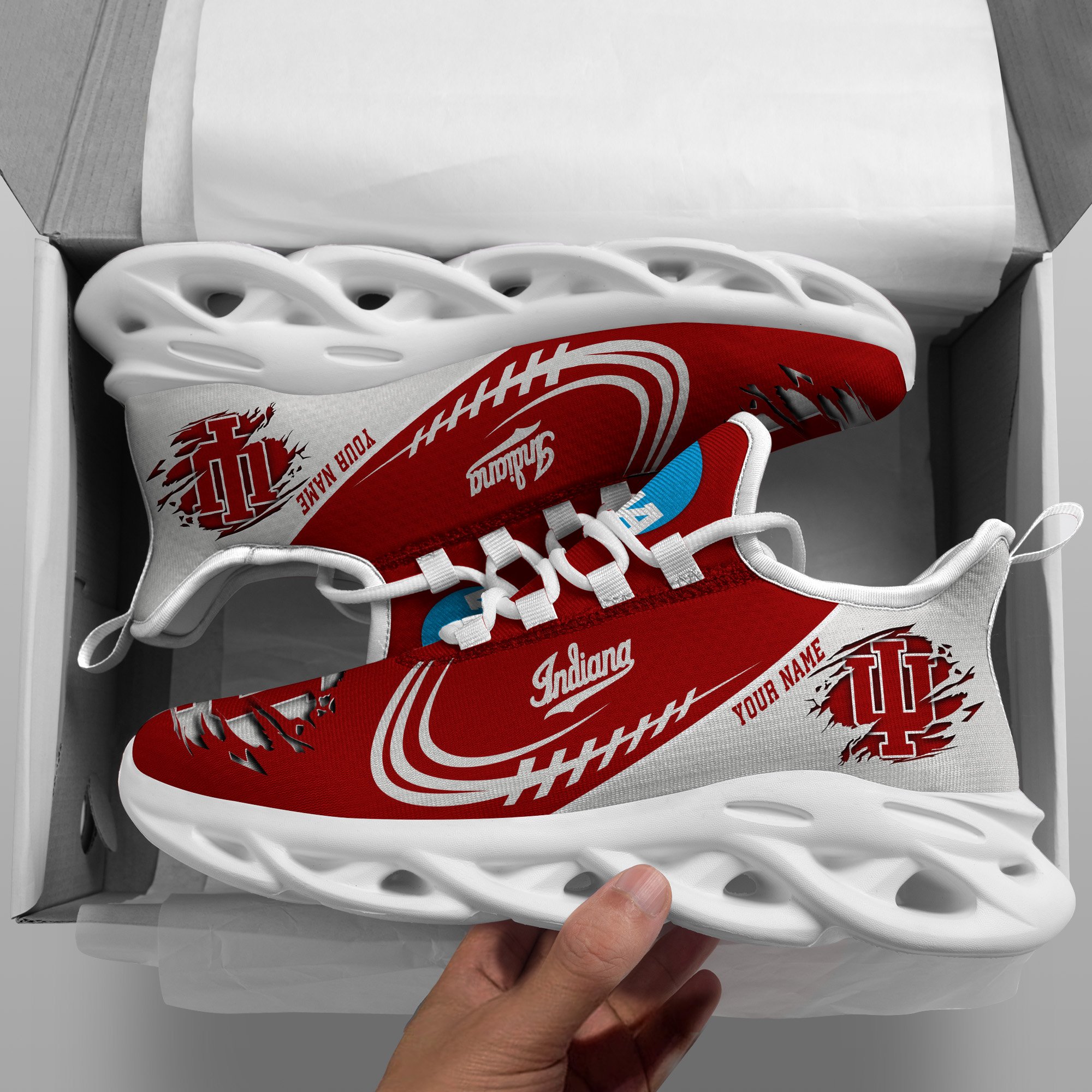 Indiana Hoosiers Black Max Soul Shoes 2025 Versions Custom Name 016