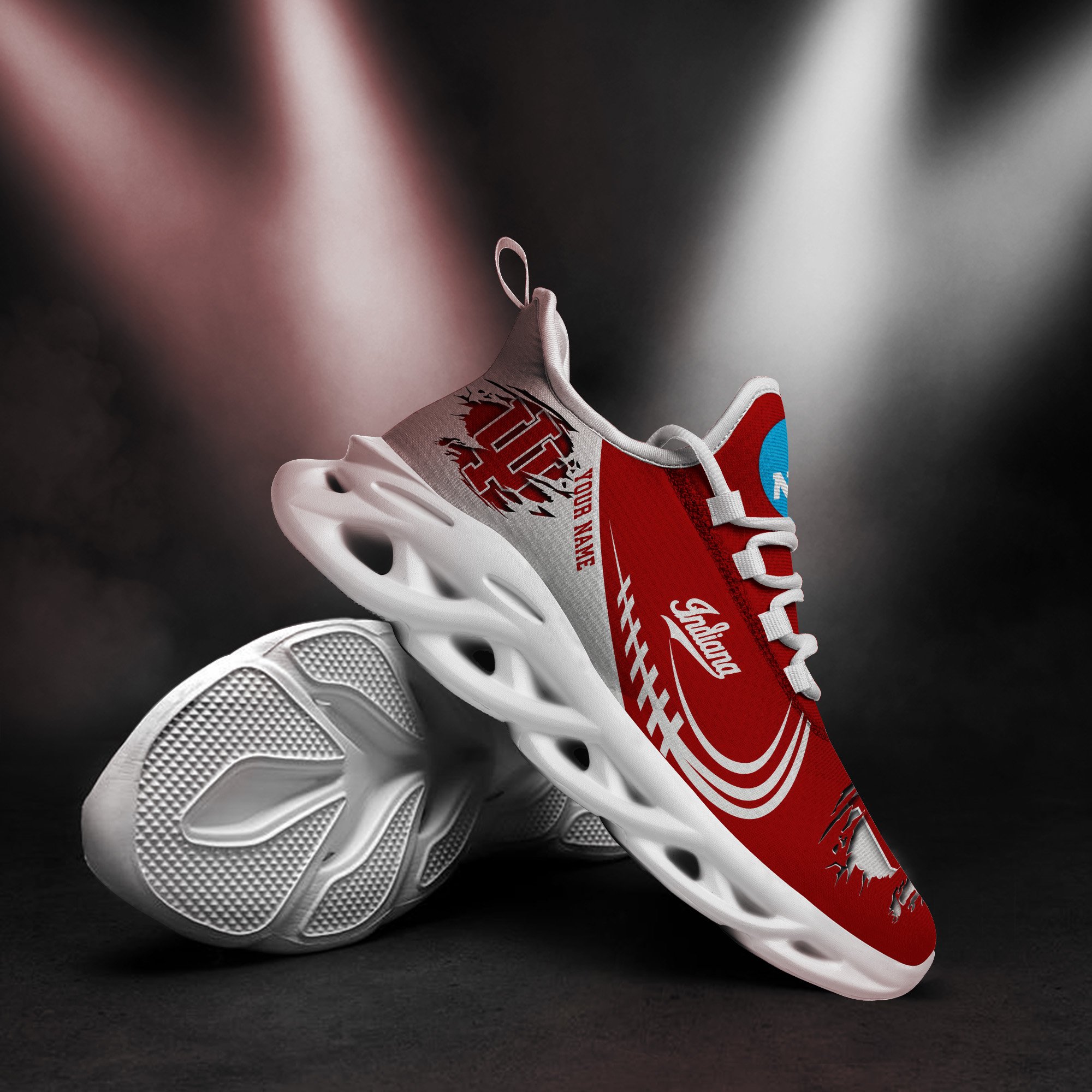 Indiana Hoosiers Black Max Soul Shoes 2025 Versions Custom Name 016