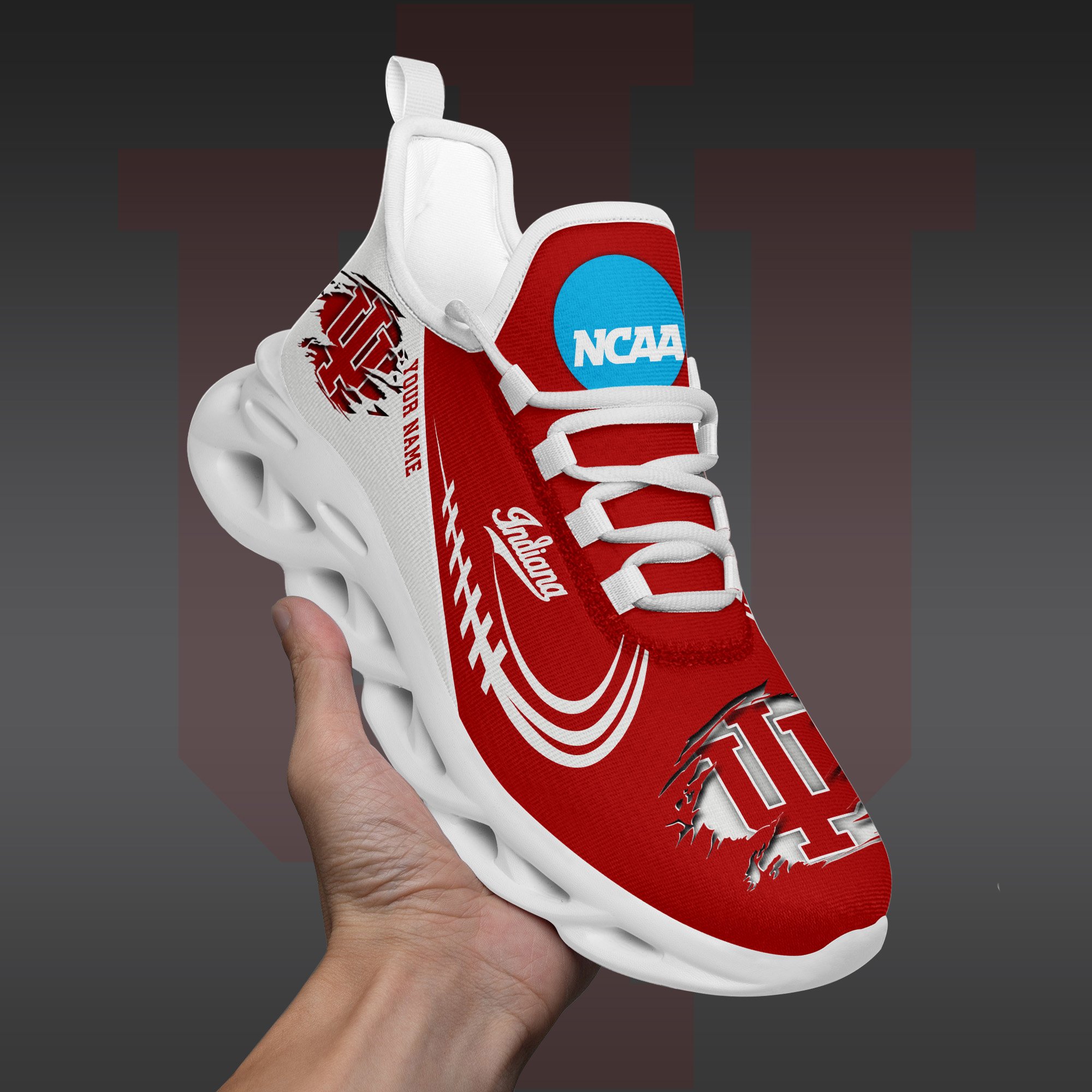 Indiana Hoosiers Black Max Soul Shoes 2025 Versions Custom Name 016
