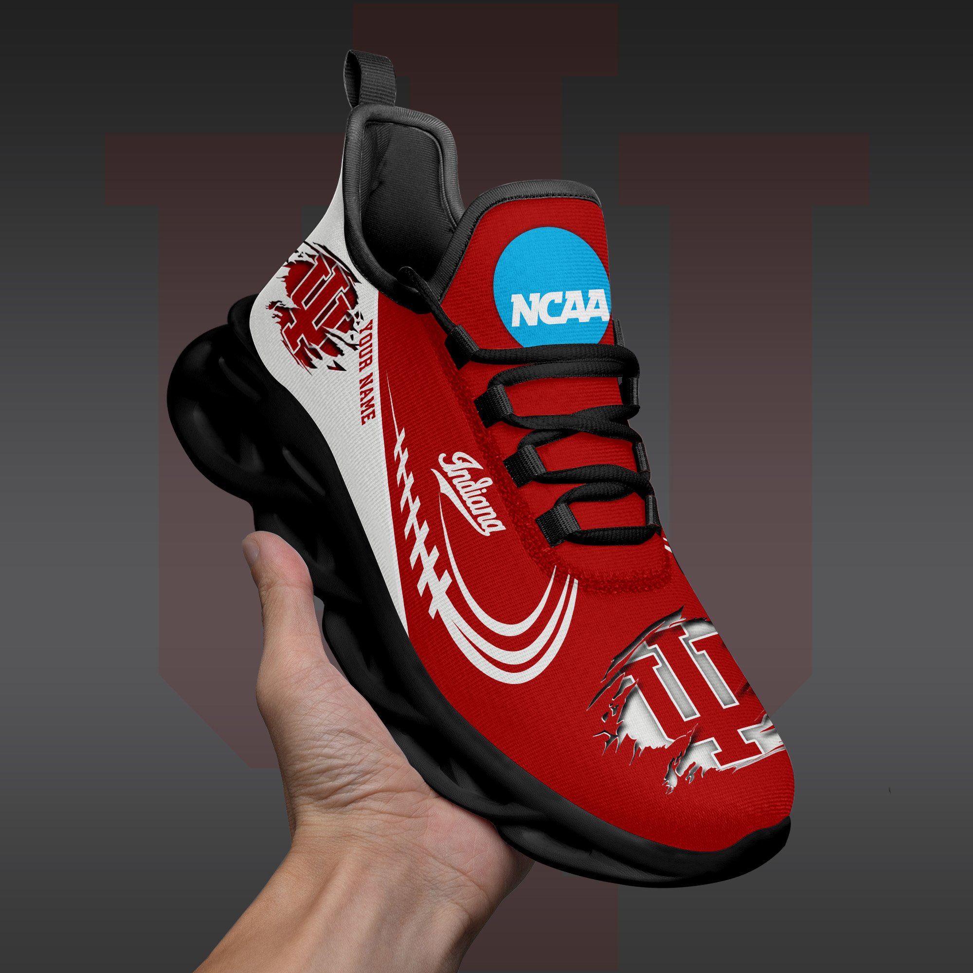 Indiana Hoosiers Black Max Soul Shoes 2025 Versions Custom Name 016