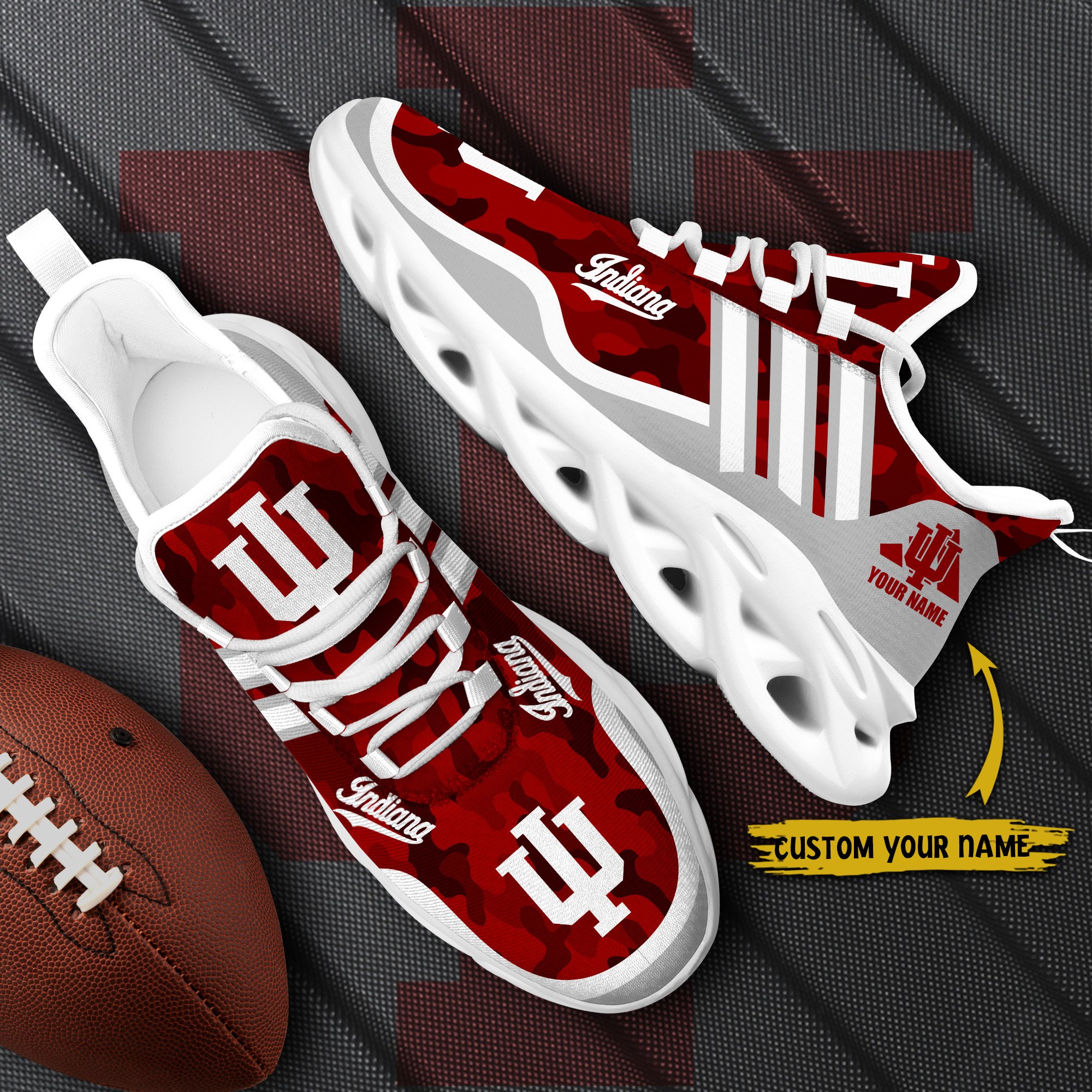 Indiana Hoosiers Black Max Soul Shoes 2025 Versions Custom Name 466