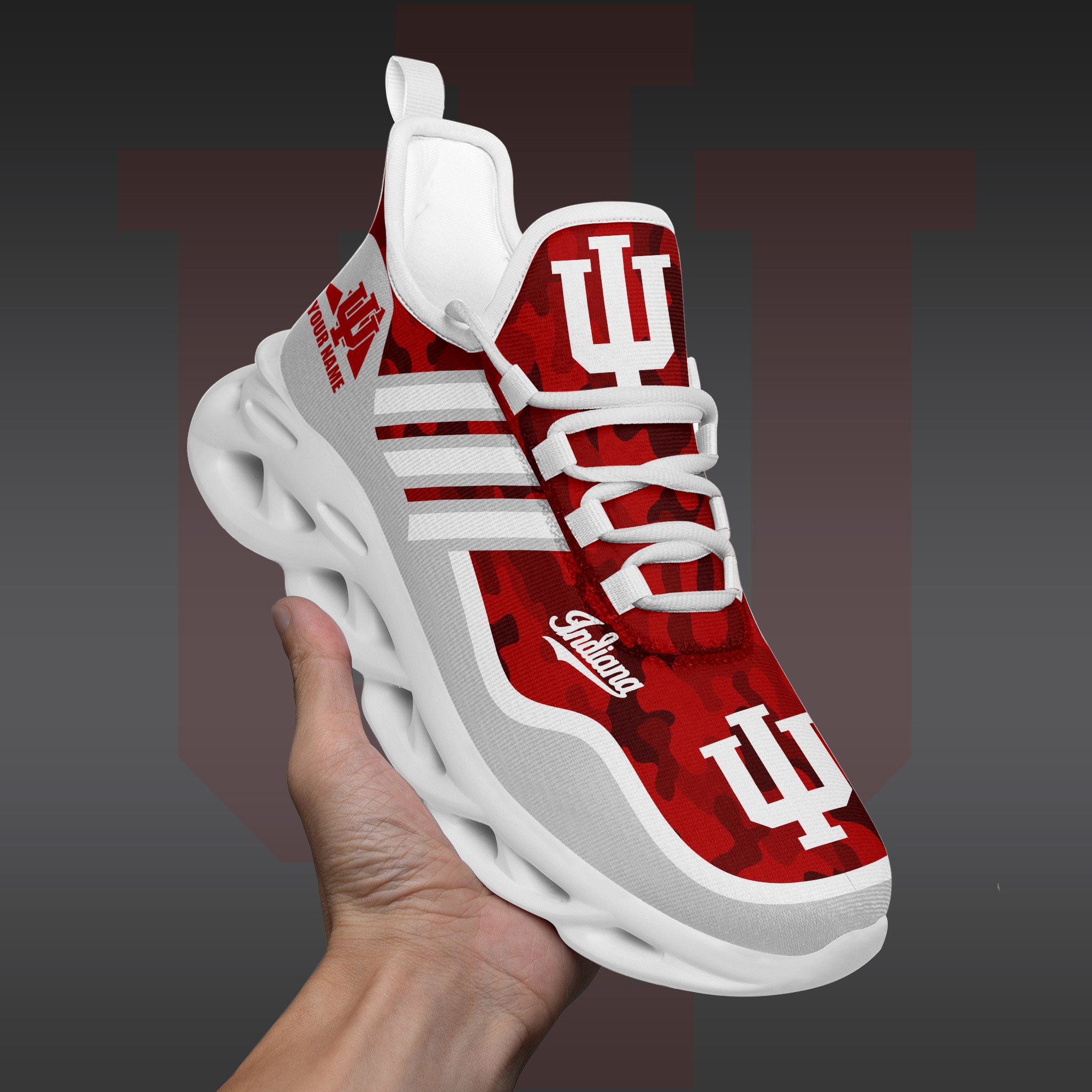 Indiana Hoosiers Black Max Soul Shoes 2025 Versions Custom Name 466