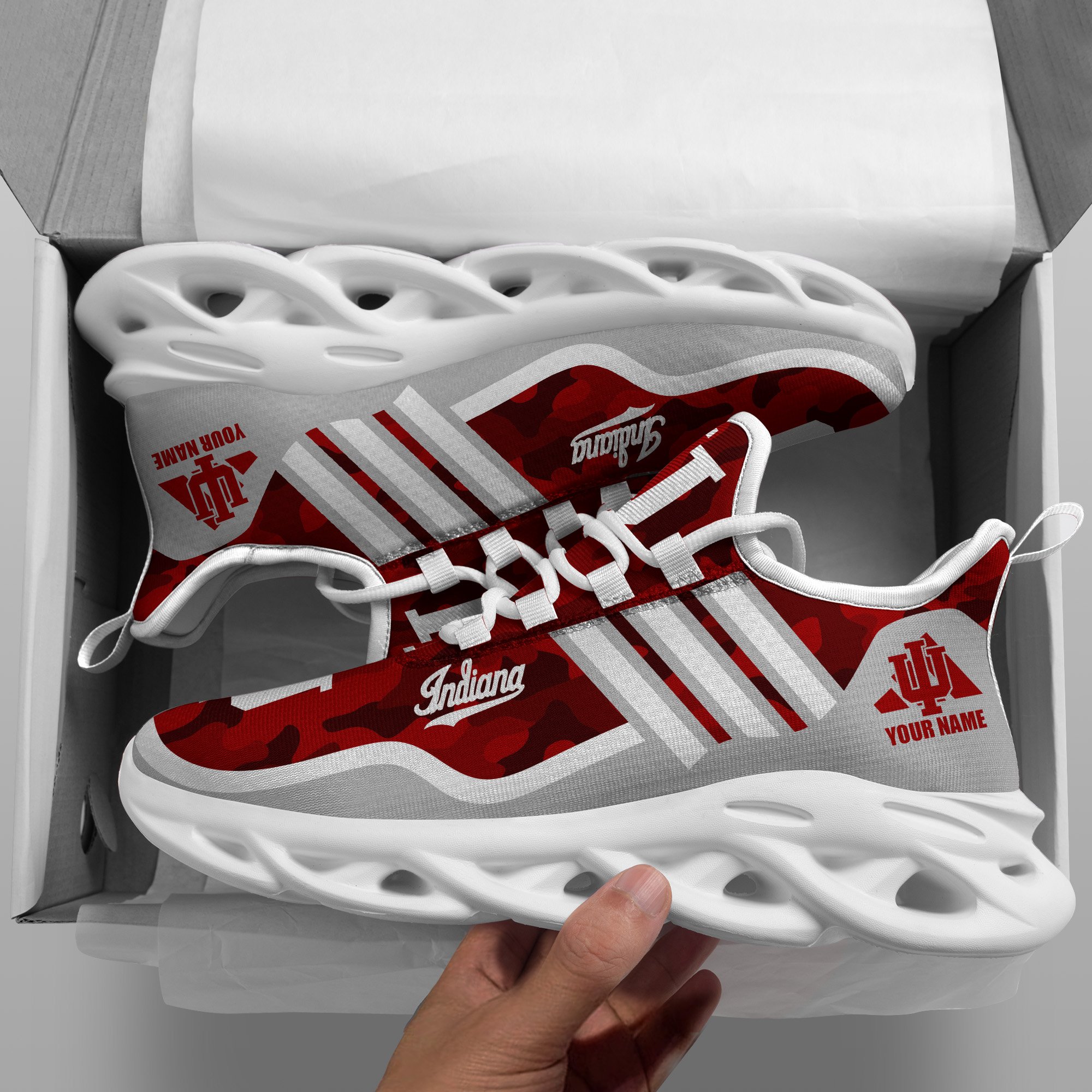 Indiana Hoosiers Black Max Soul Shoes 2025 Versions Custom Name 466
