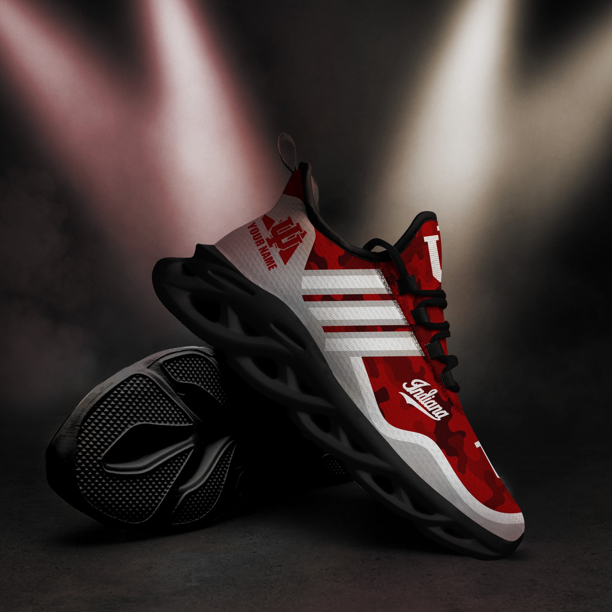 Indiana Hoosiers Black Max Soul Shoes 2025 Versions Custom Name 466