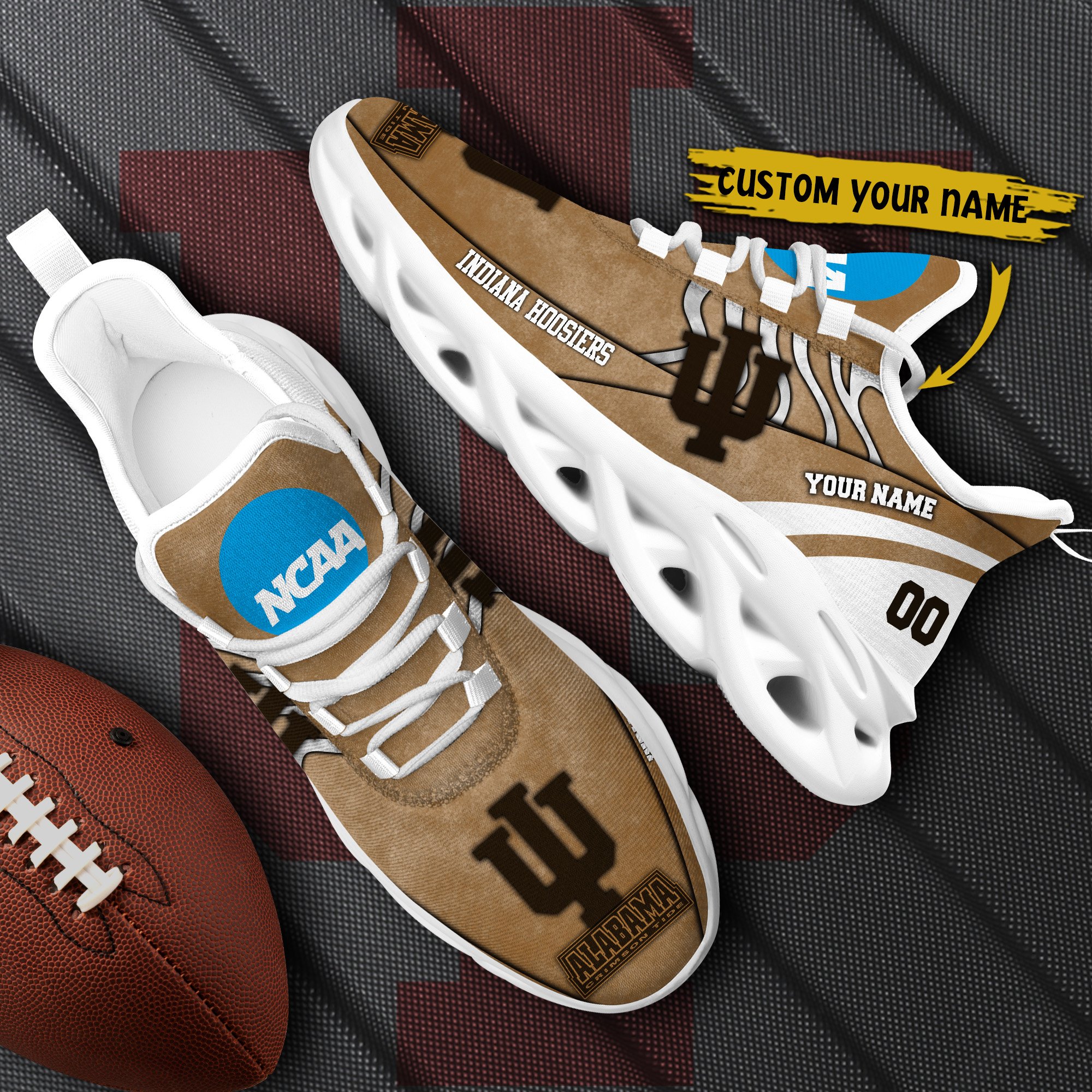 Indiana Hoosiers Black Max Soul Shoes 2025 Versions Custom Your Name And Number 312