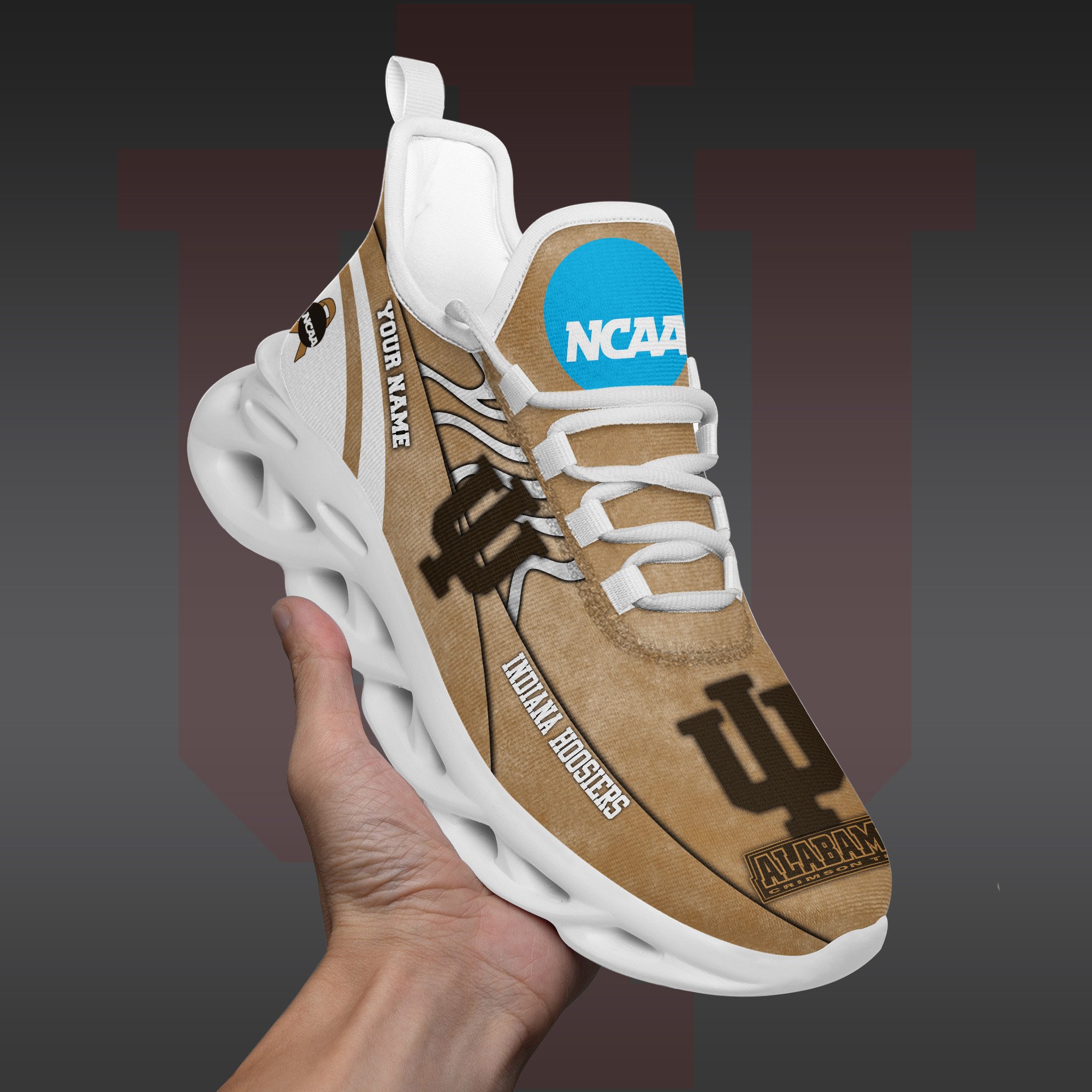 Indiana Hoosiers Black Max Soul Shoes 2025 Versions Custom Your Name And Number 312