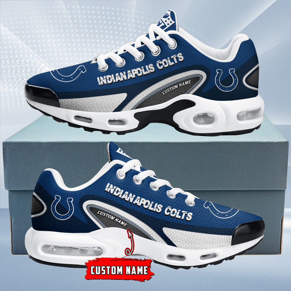 Indianapolis Colts Personalized Name Team Logo Mix Colors Oval Line TN Air Max Shoes Air Cushion Sneakers