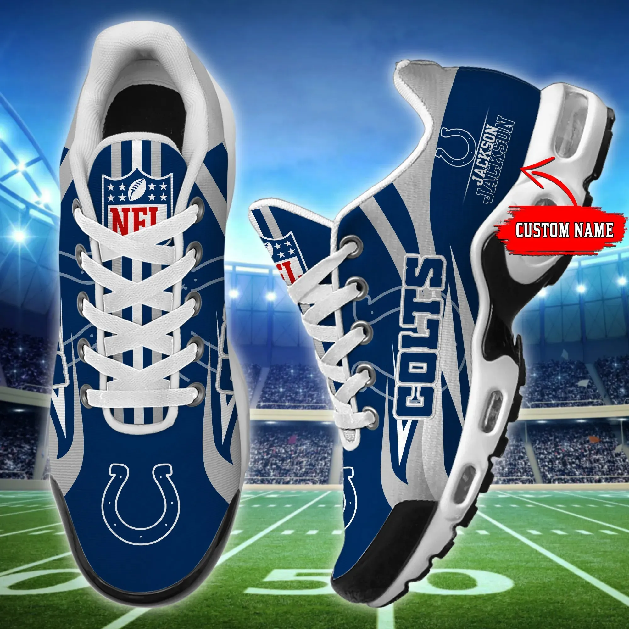 Indianapolis Colts Personalized New Air Max Plus TN Shoes Air Cushion Sneaker 990RU-4665