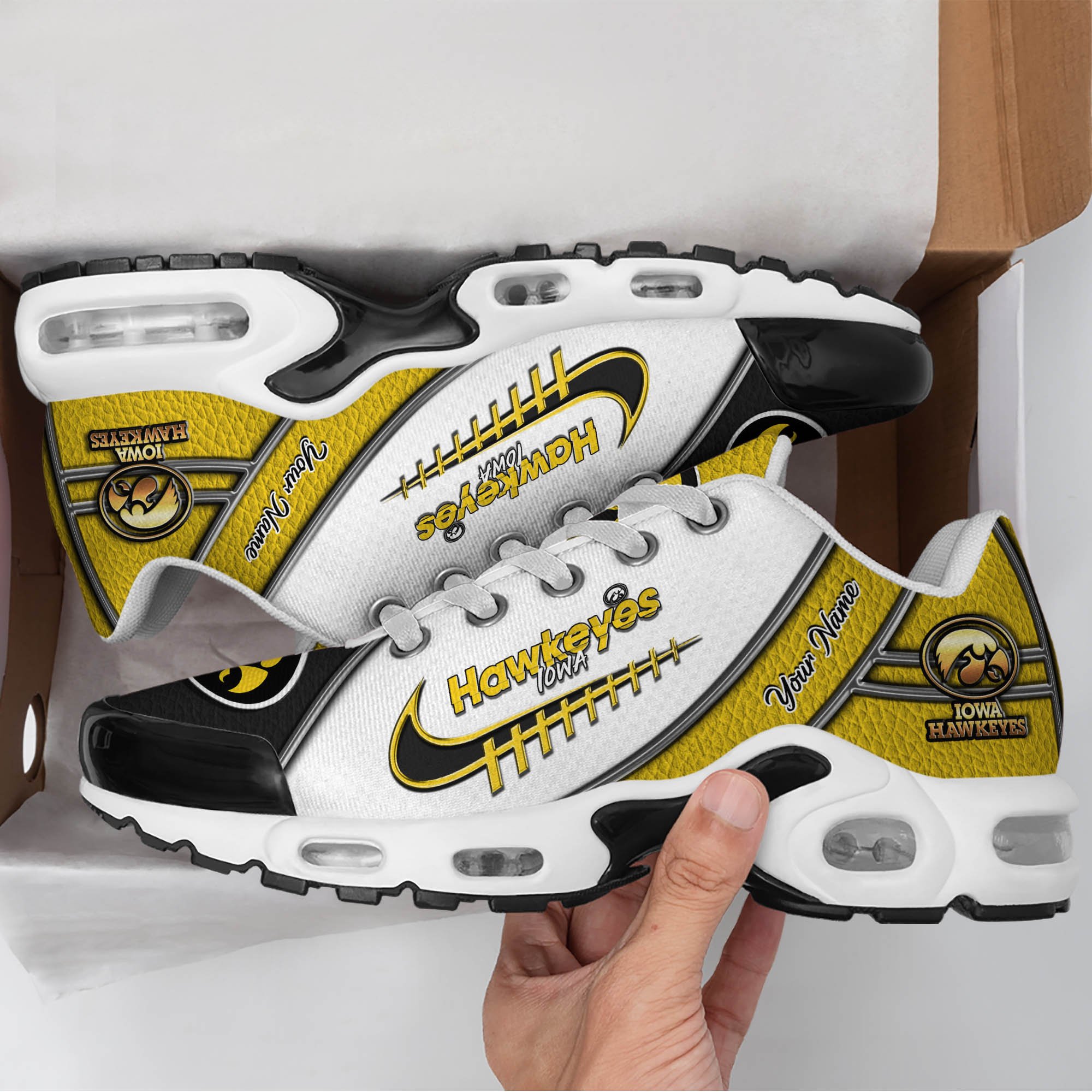 Iowa Hawkeyes TN Shoes 2025 Version Custom Your Name, Football Team Shoes 516
