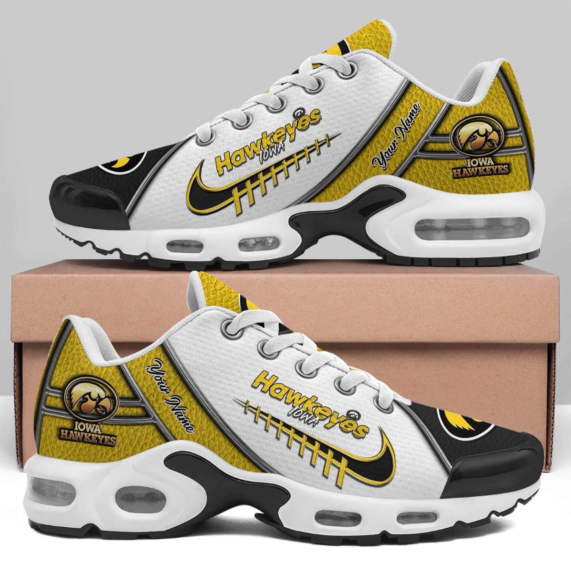 Iowa Hawkeyes TN Shoes 2025 Version Custom Your Name, Football Team Shoes 516