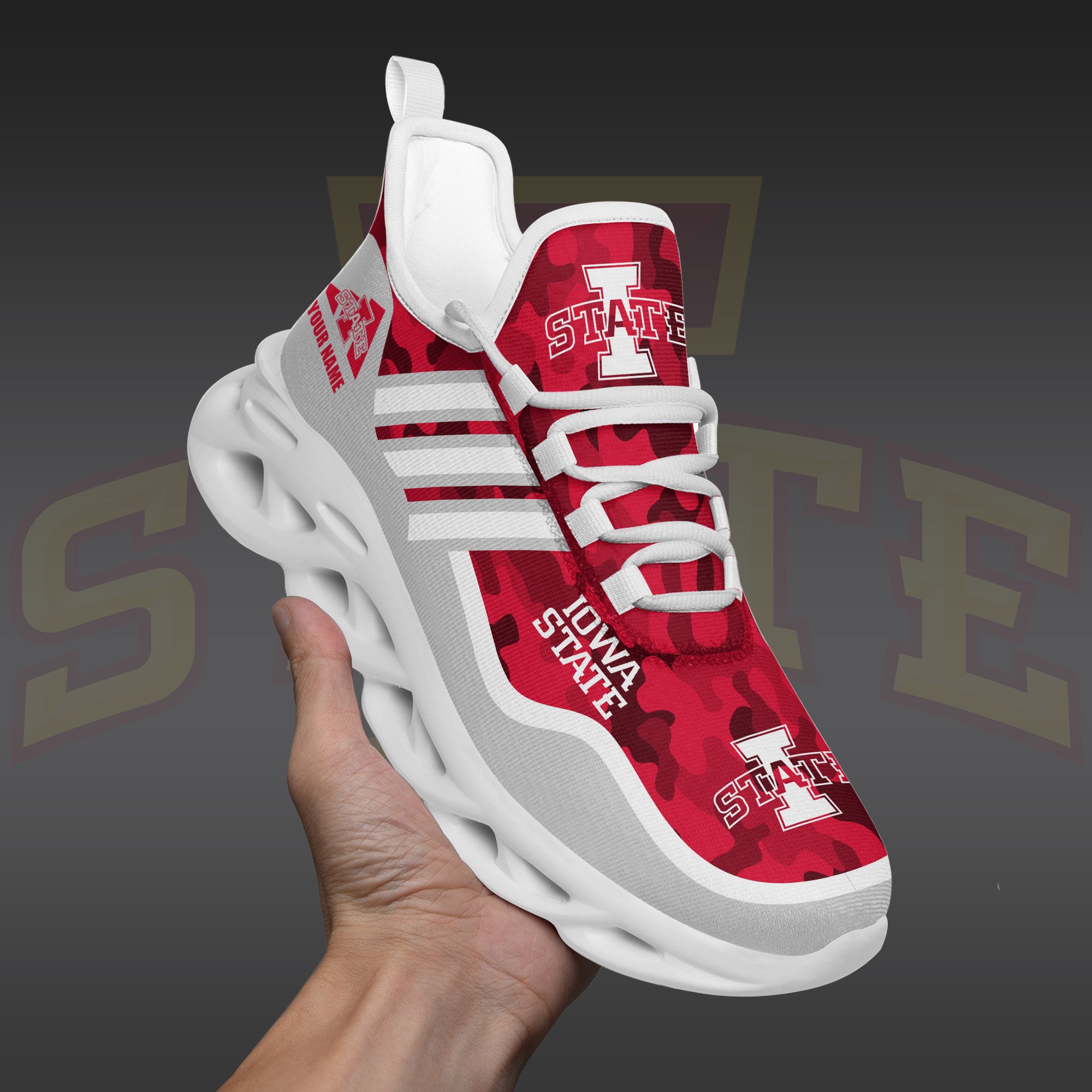 Iowa State Cyclones Black Max Soul Shoes 2025 Versions Custom Name 466