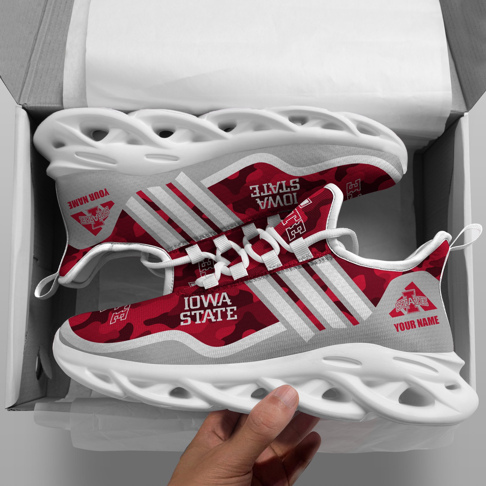 Iowa State Cyclones Black Max Soul Shoes 2025 Versions Custom Name 466