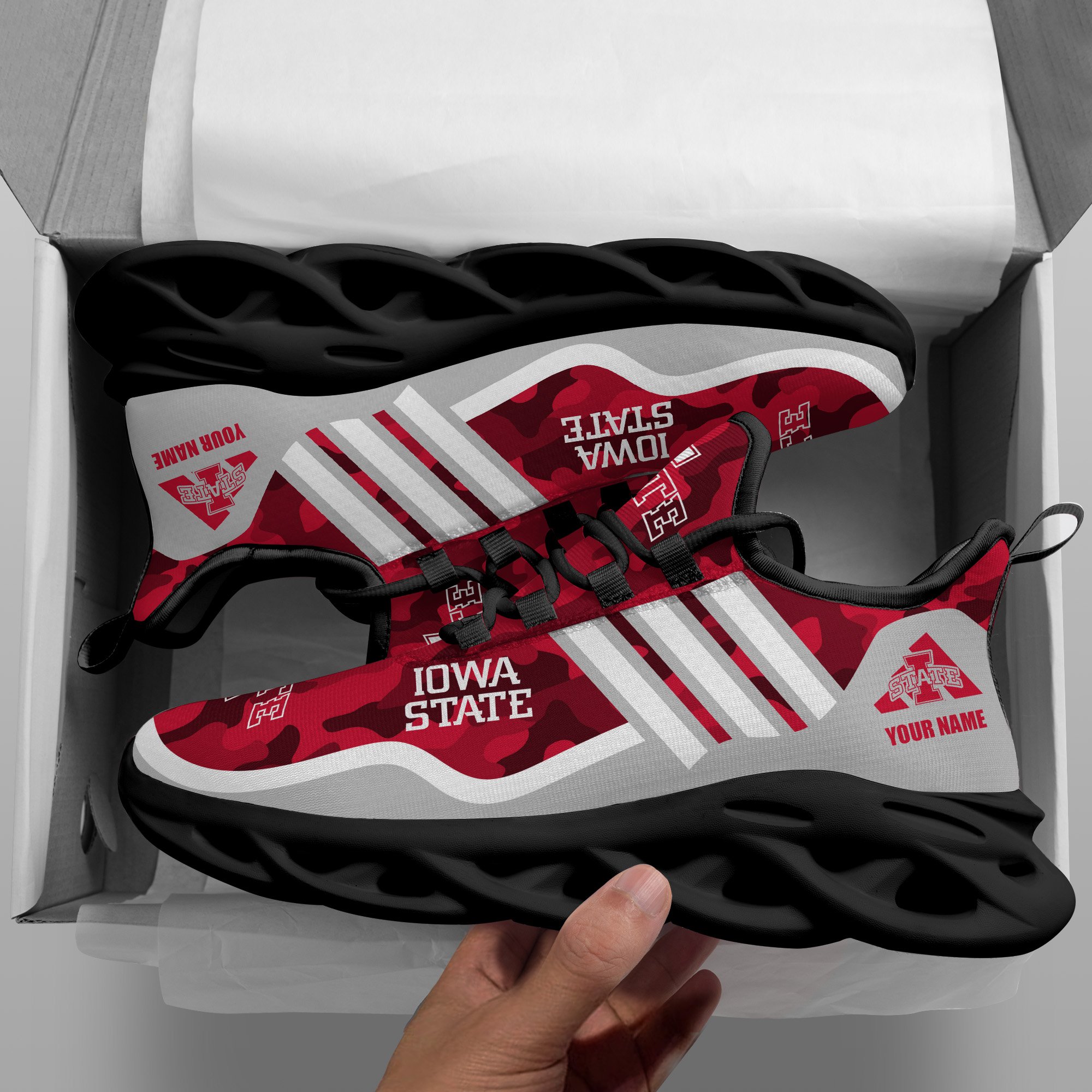 Iowa State Cyclones Black Max Soul Shoes 2025 Versions Custom Name 466