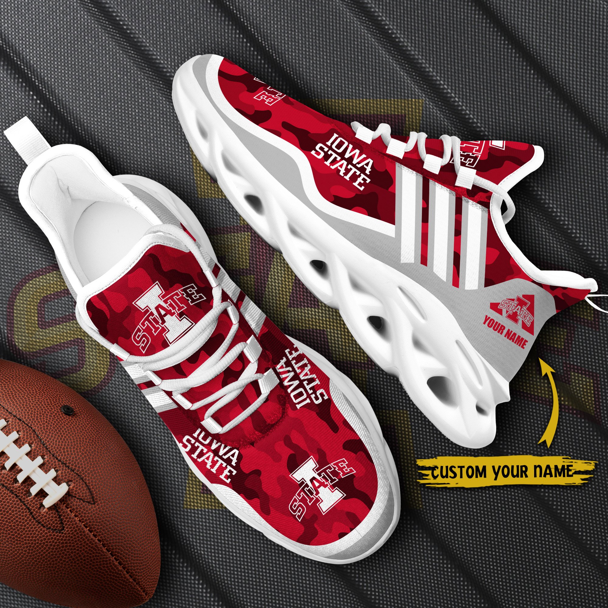 Iowa State Cyclones Black Max Soul Shoes 2025 Versions Custom Name 466