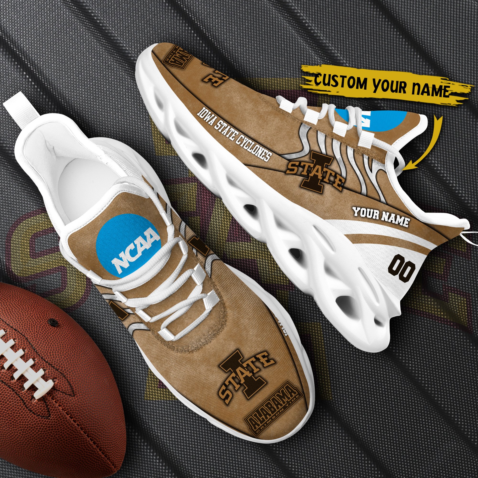 Iowa State Cyclones Black Max Soul Shoes 2025 Versions Custom Your Name And Number 312