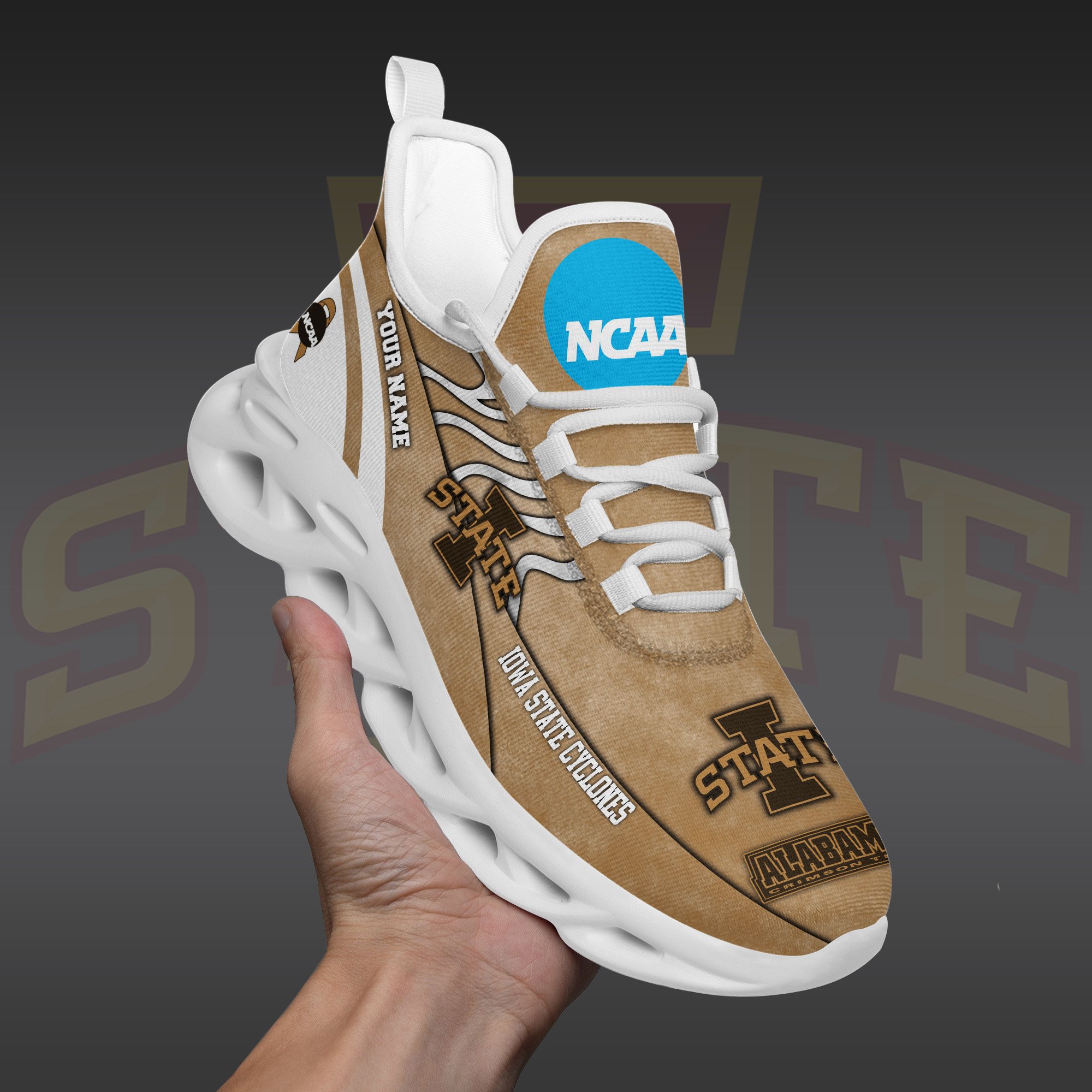 Iowa State Cyclones Black Max Soul Shoes 2025 Versions Custom Your Name And Number 312