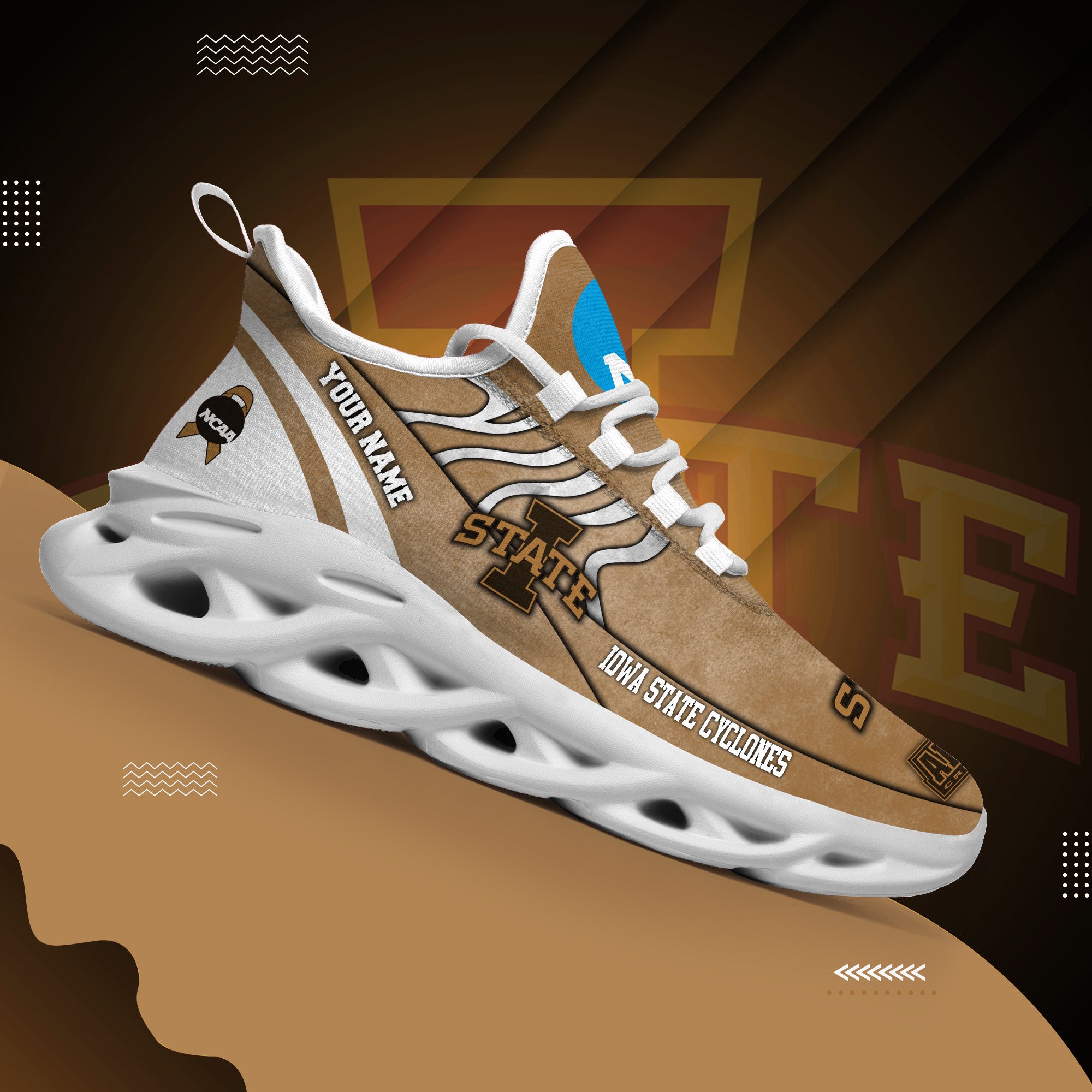 Iowa State Cyclones Black Max Soul Shoes 2025 Versions Custom Your Name And Number 312