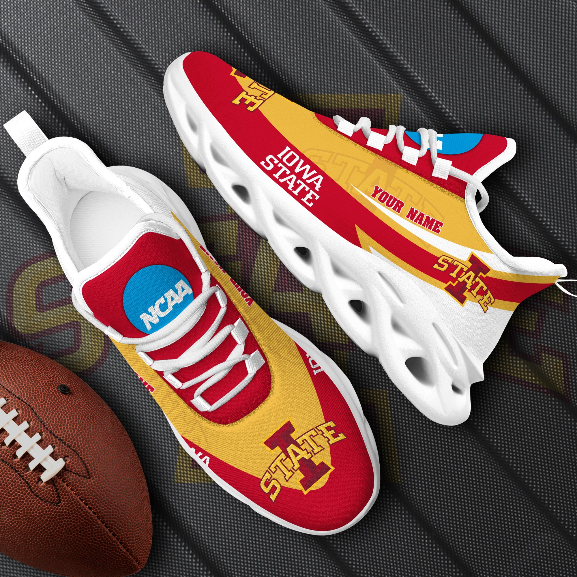 Iowa State Cyclones White Max Soul Shoes 2025 Versions Custom Your Name, Sports Gift For Fan PH019