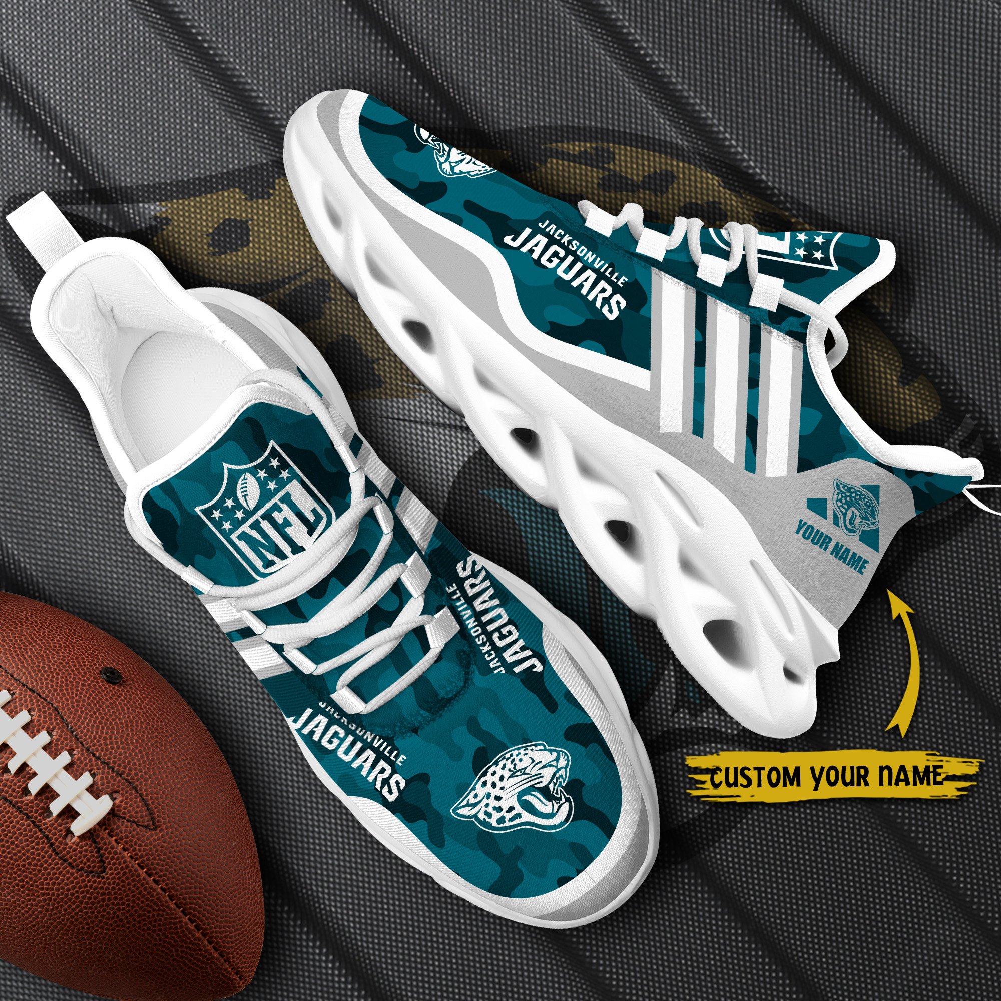 Jacksonville Jaguars Black Max Soul Shoes 2025 Versions Custom Name 430