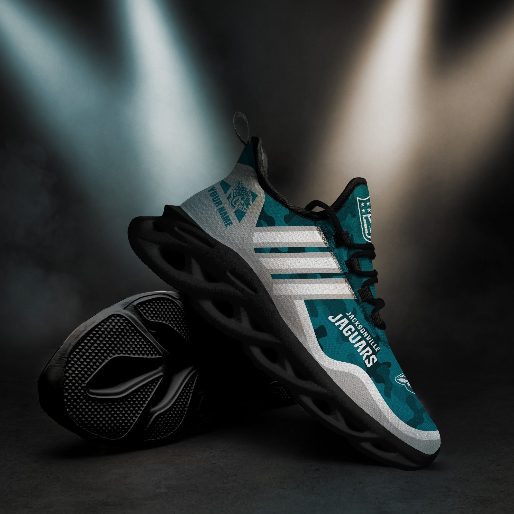 Jacksonville Jaguars Black Max Soul Shoes 2025 Versions Custom Name 430