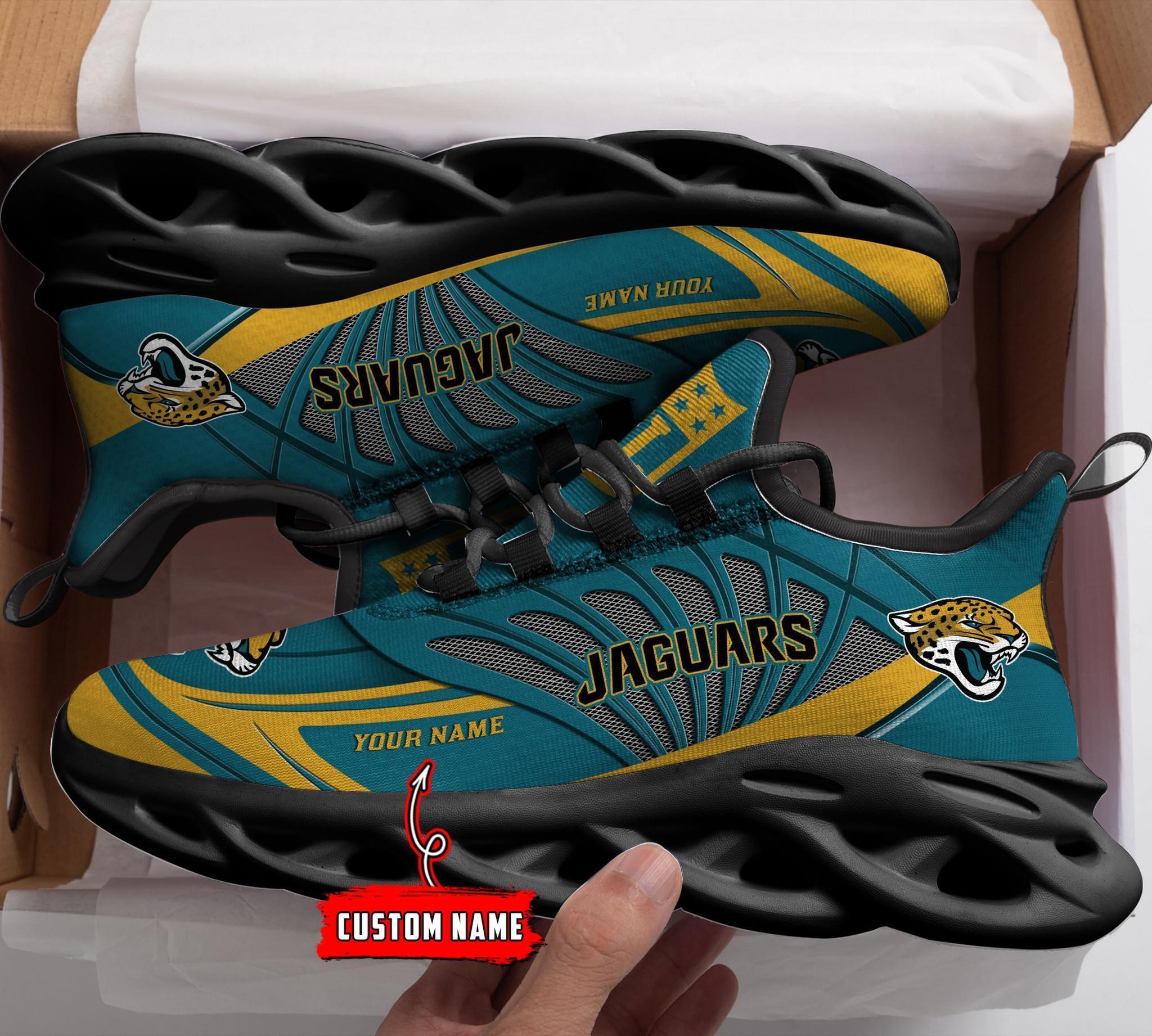 Jacksonville Jaguars Black Max Soul Shoes 2025 Versions Custom Name 637