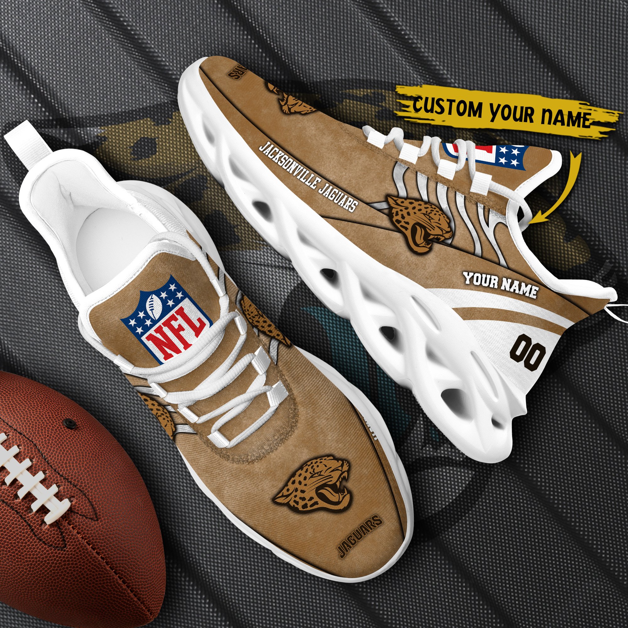 Jacksonville Jaguars Black Max Soul Shoes 2025 Versions Custom Your Name And Number 264