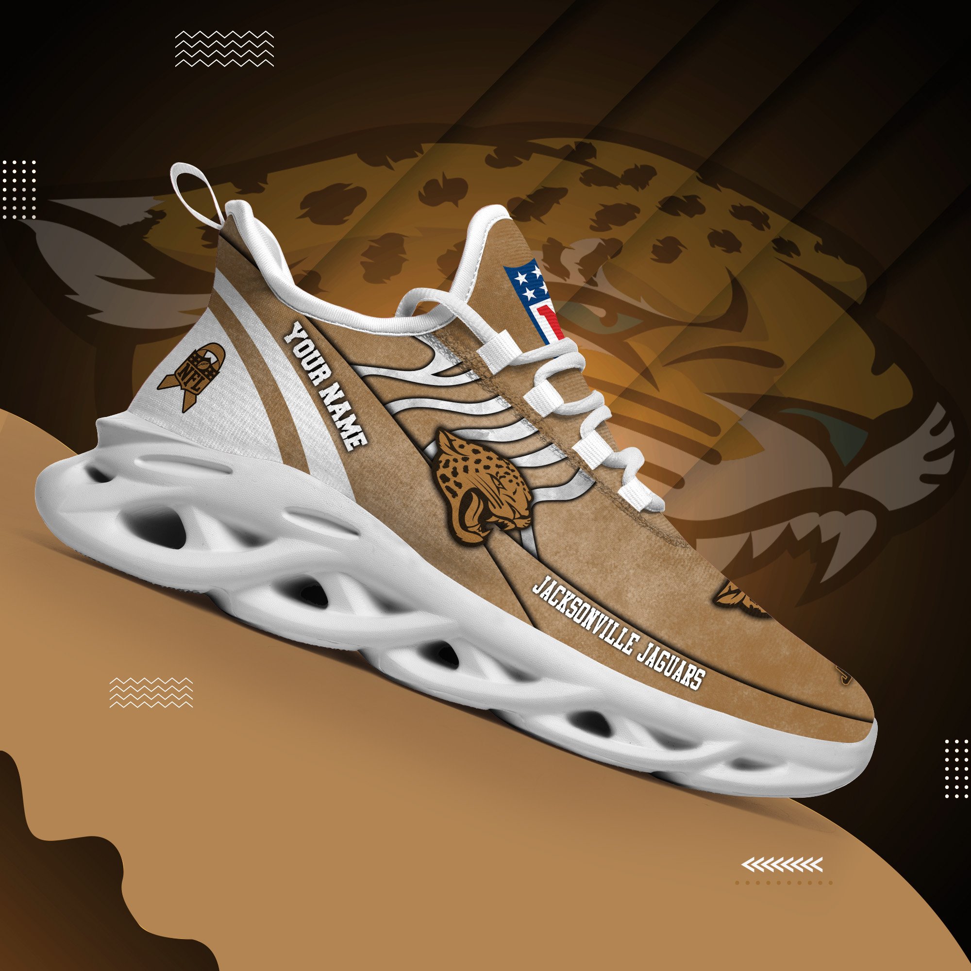 Jacksonville Jaguars Black Max Soul Shoes 2025 Versions Custom Your Name And Number 264