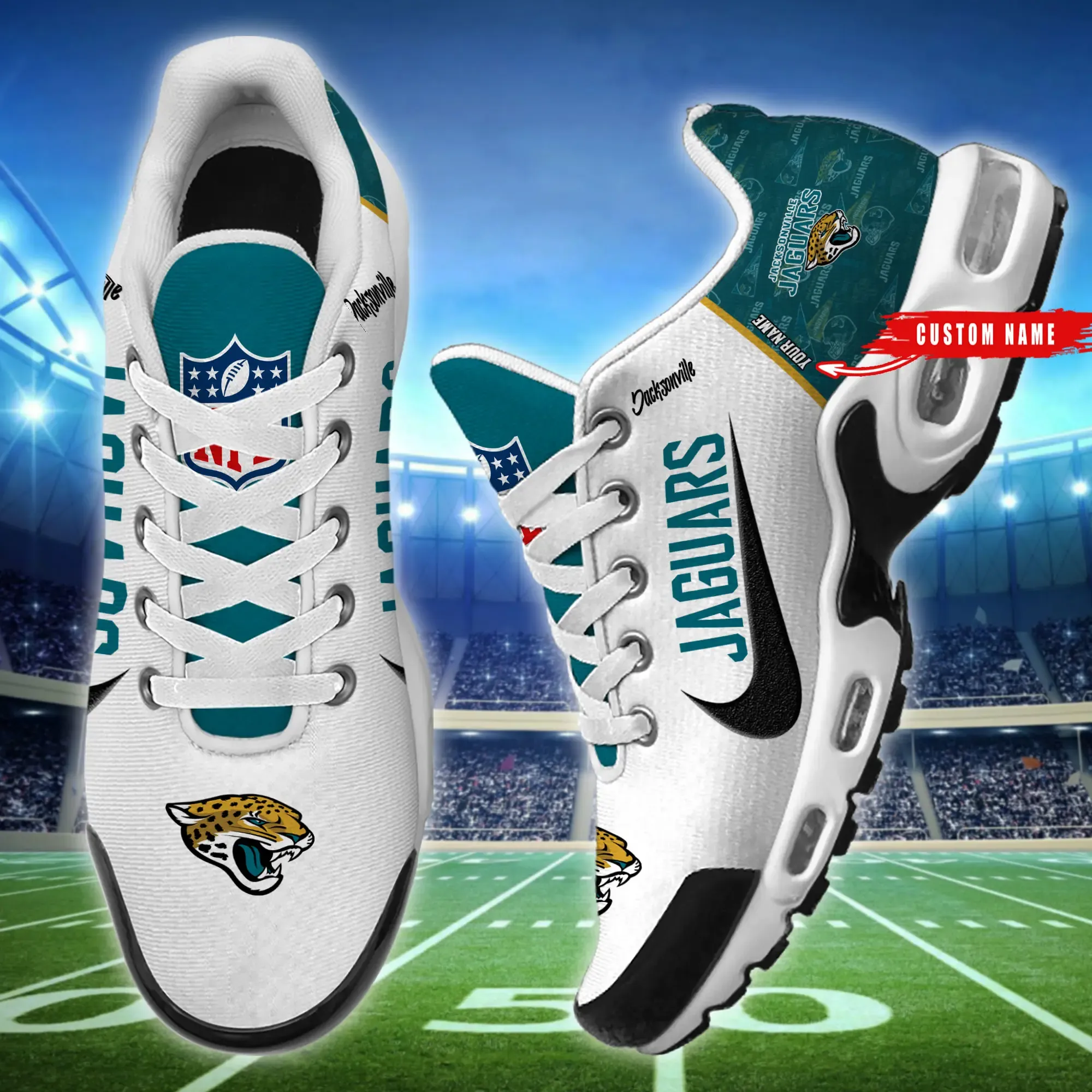 Jacksonville Jaguars Personalized New Air Max Plus TN Shoes Air Cushion Sneaker 417BA-1626
