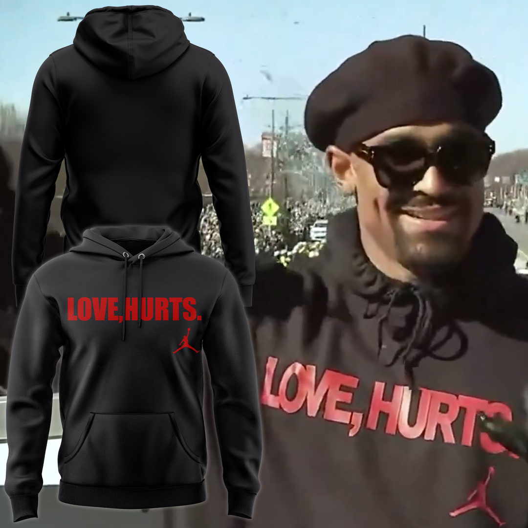 Jalen Hurts with the 'Love, Hurts' Hoodie Edition 