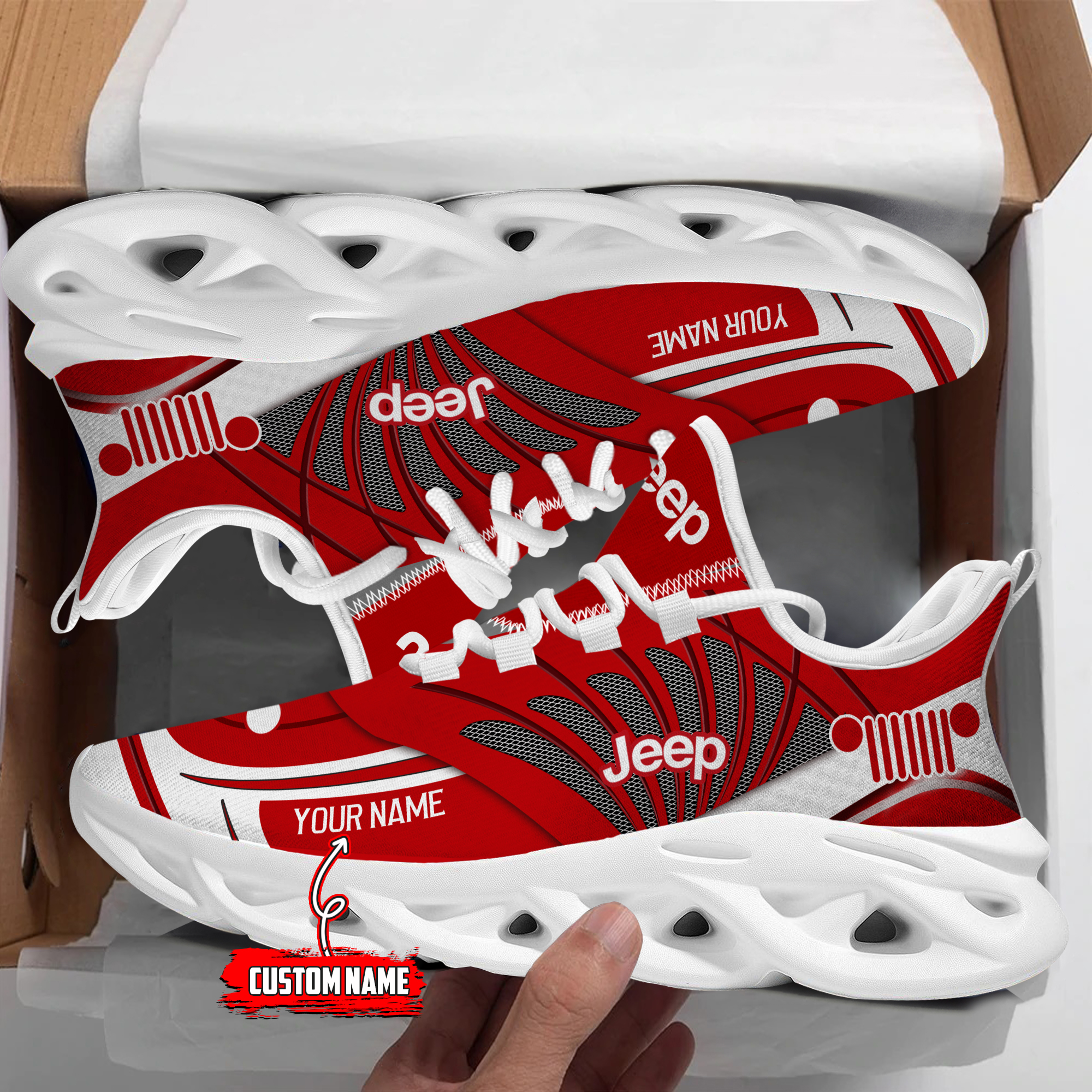 Jeep Custom Name Breathable Design Sneakers VS1