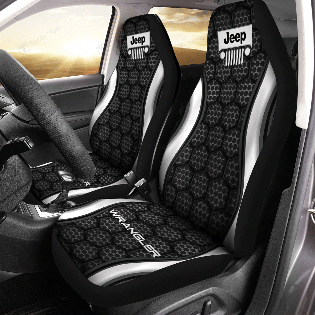 Jeep Wrangler Car Seat Cover (Set Of 2) Ver 12 (White)